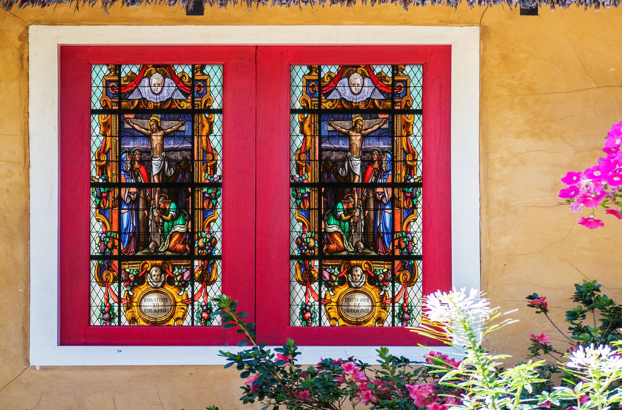 3D Christian Men 182 Window Film Print Sticker Cling Stained Glass UV Block