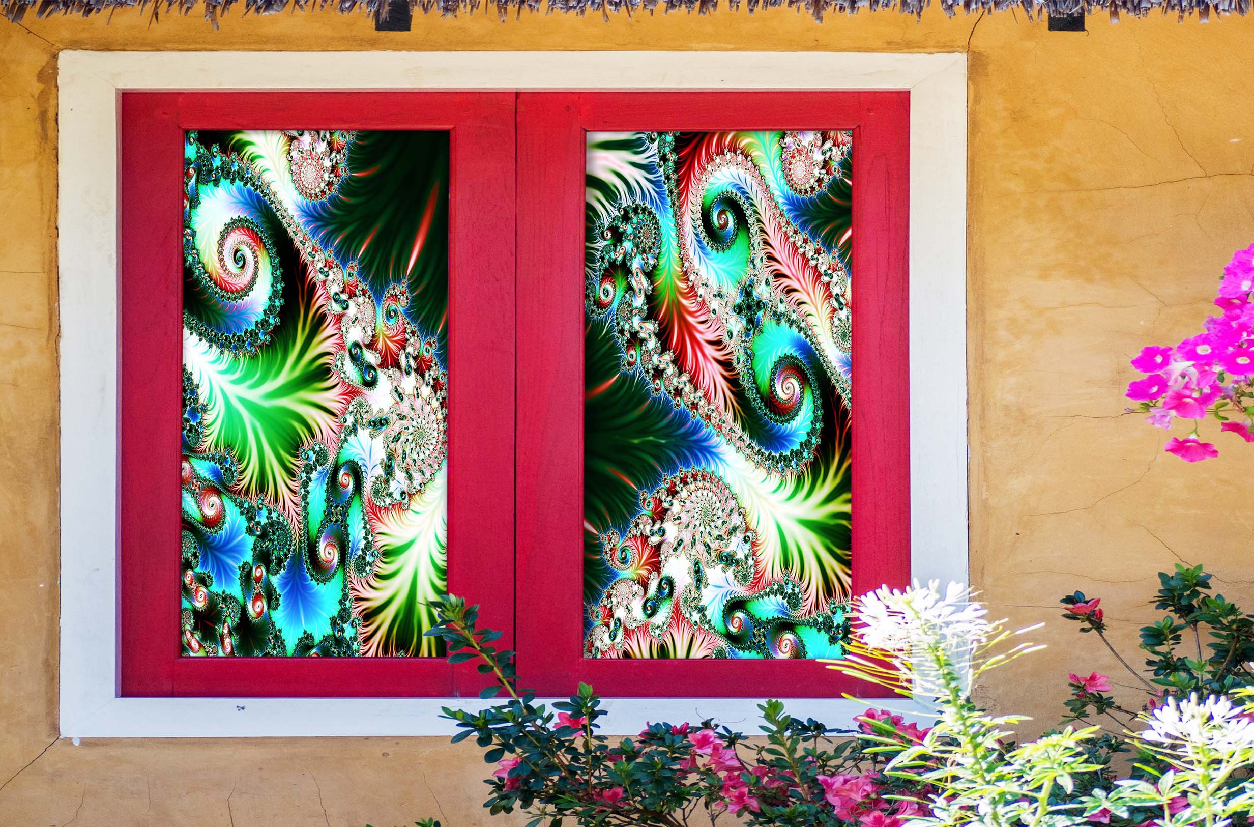 3D Beautiful Feather 337 Window Film Print Sticker Cling Stained Glass UV Block