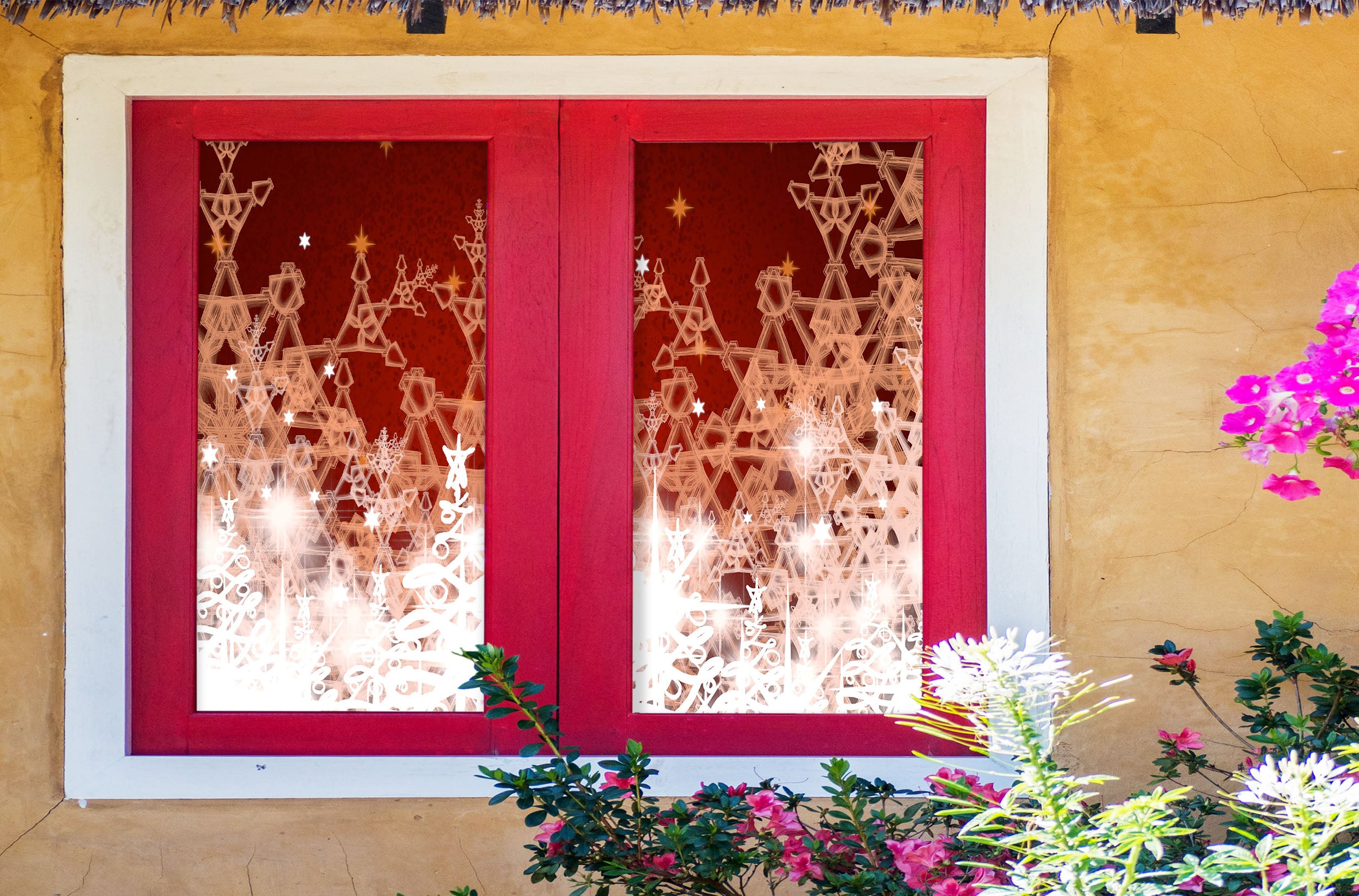 3D Snowflake 30072 Christmas Window Film Print Sticker Cling Stained Glass Xmas