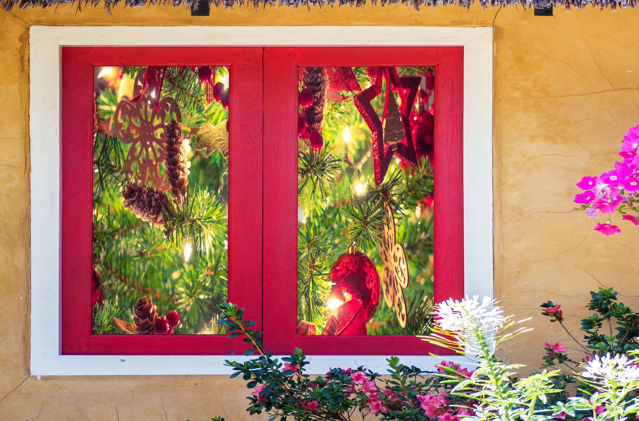 3D Pendant 30136 Christmas Window Film Print Sticker Cling Stained Glass Xmas