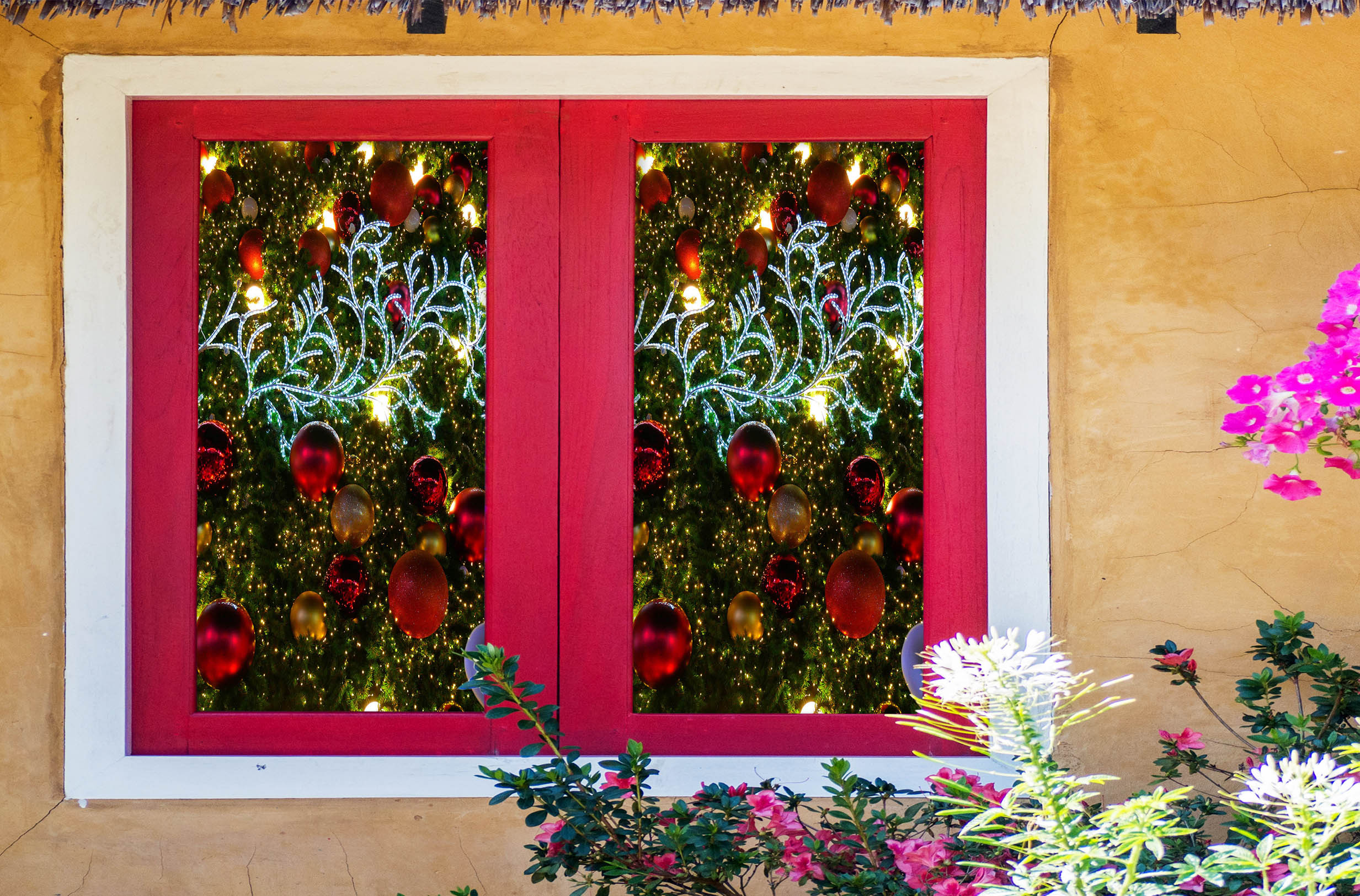 3D Red Ball 30051 Christmas Window Film Print Sticker Cling Stained Glass Xmas