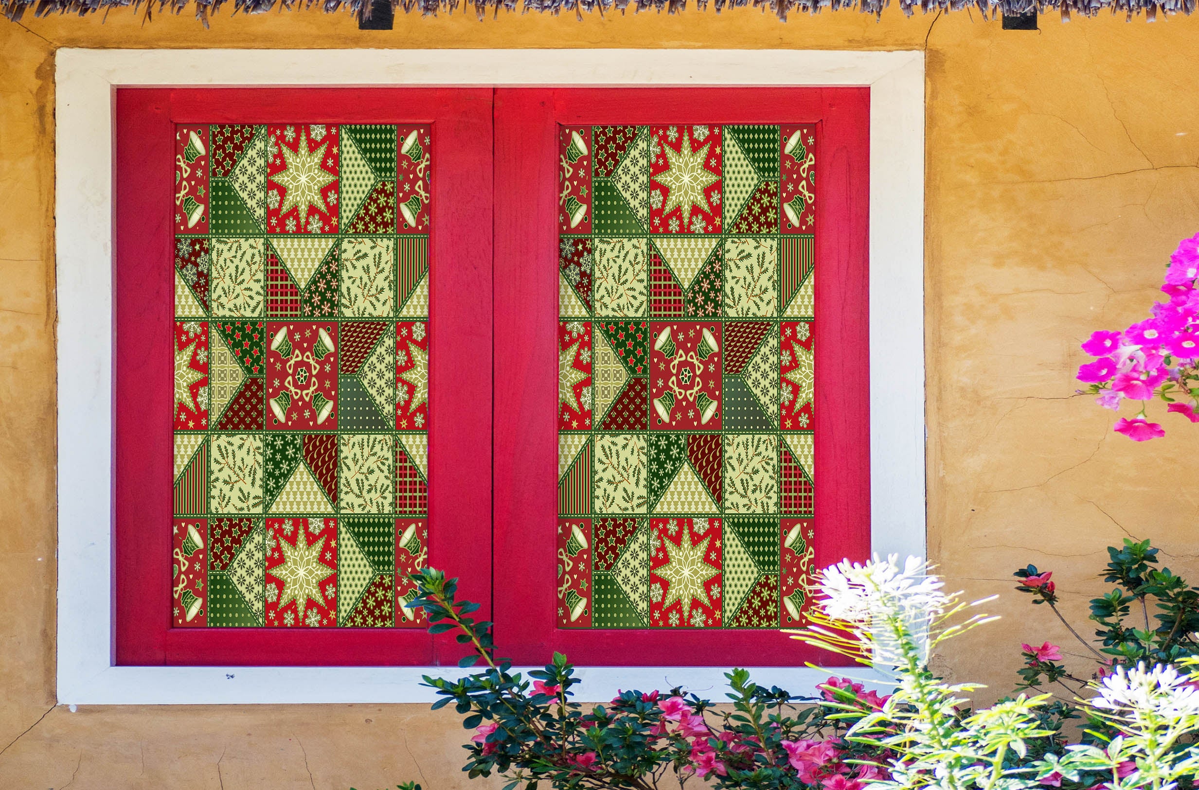 3D Christmas Pattern 30050 Christmas Window Film Print Sticker Cling Stained Glass Xmas