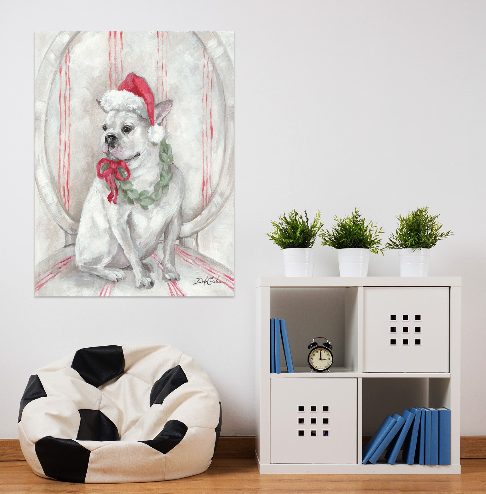 3D Red Hat Dog 0114 Debi Coules Wall Sticker