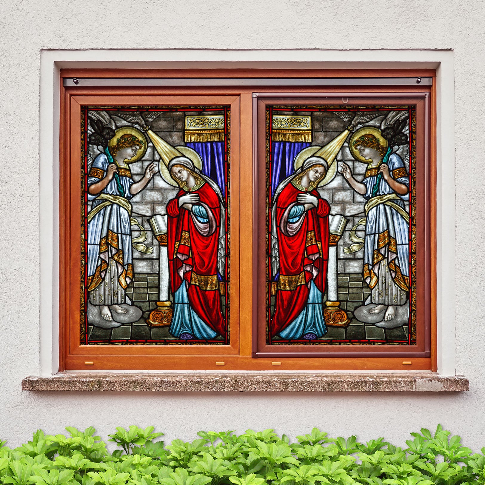 3D Red Woman 011 Window Film Print Sticker Cling Stained Glass UV Block