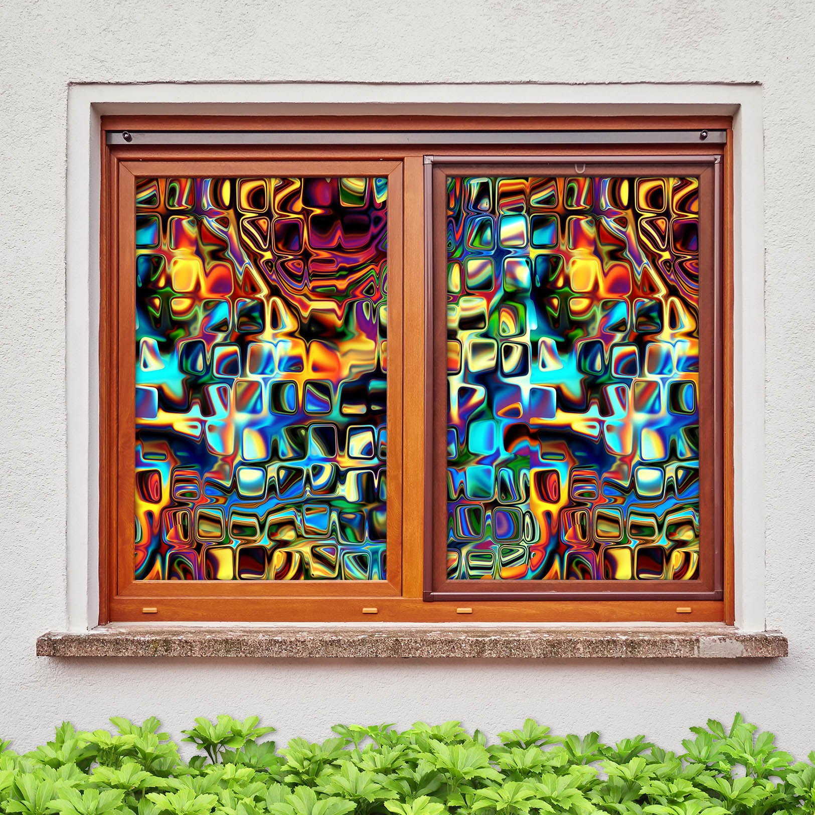 3D Art Grunge Texture 271 Window Film Print Sticker Cling Stained Glass UV Block