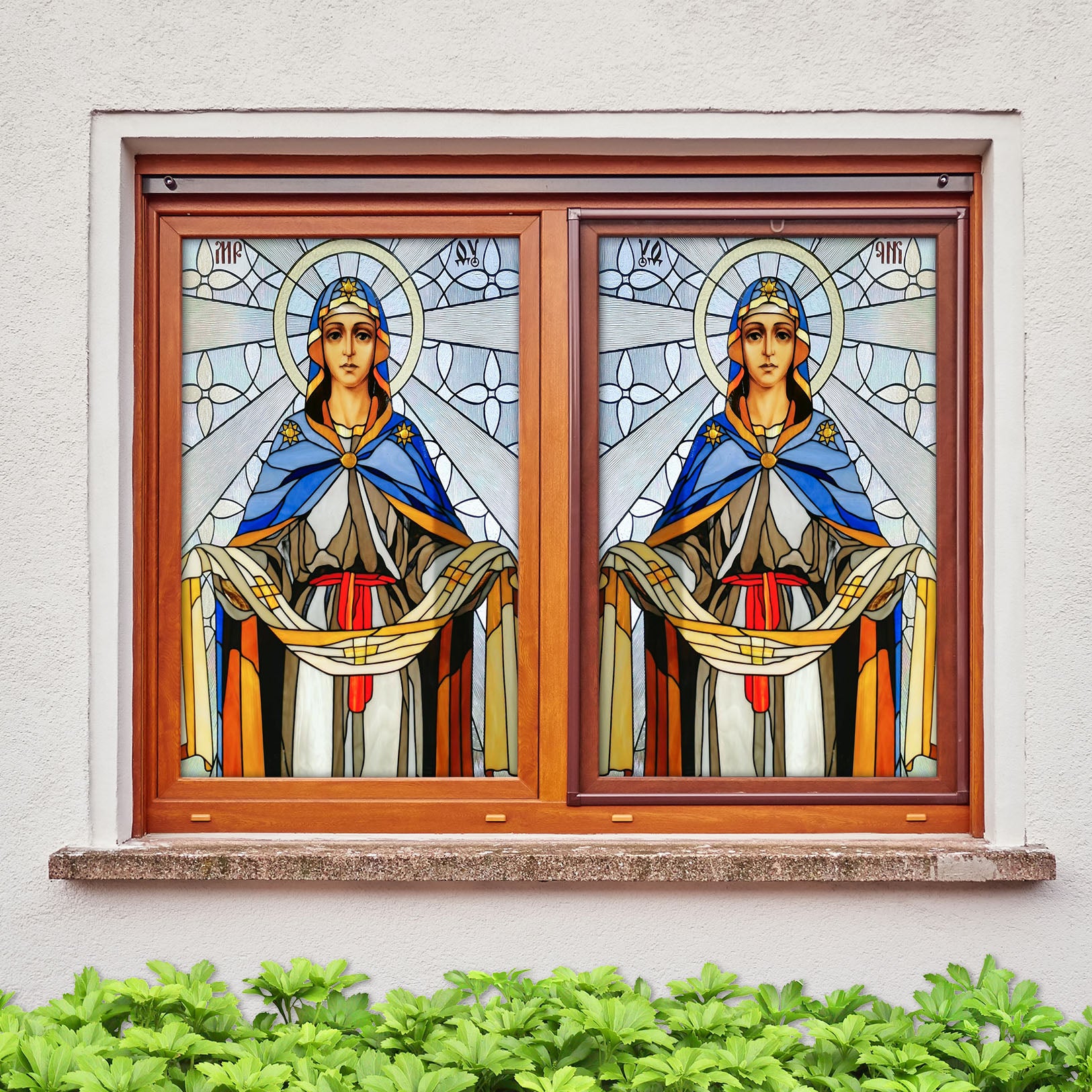 3D Religious Baptism 182 Window Film Print Sticker Cling Stained Glass UV Block