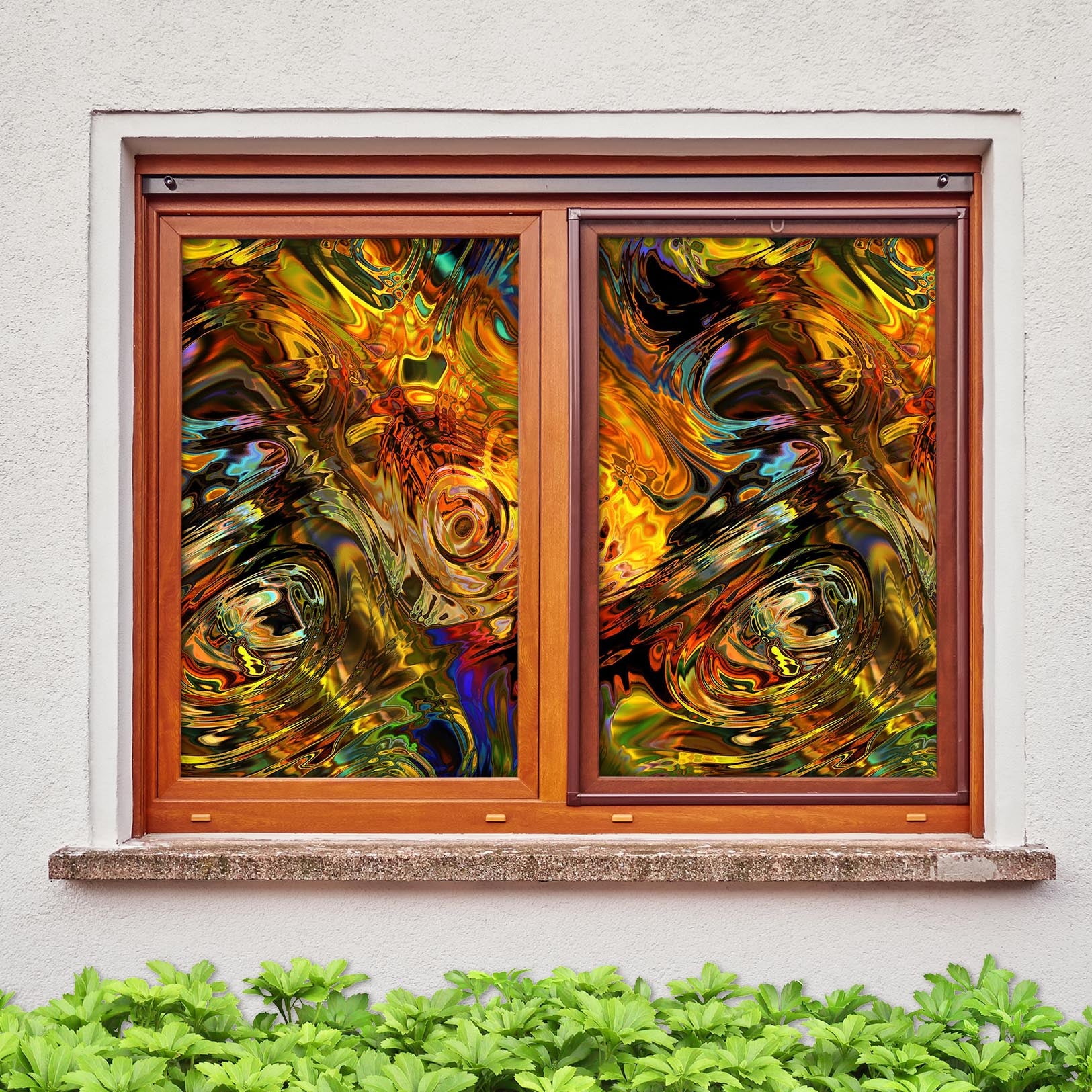 3D Water Pattern 278 Window Film Print Sticker Cling Stained Glass UV Block