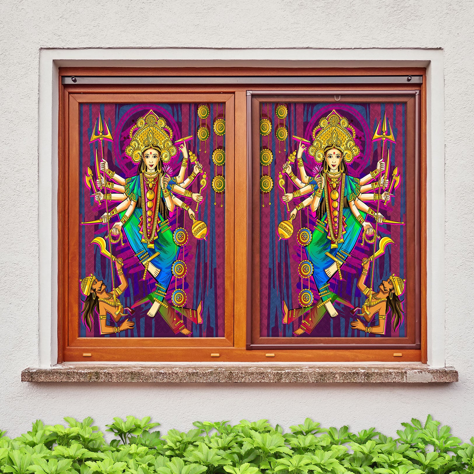 3D Avalokitesvara 235 Window Film Print Sticker Cling Stained Glass UV Block