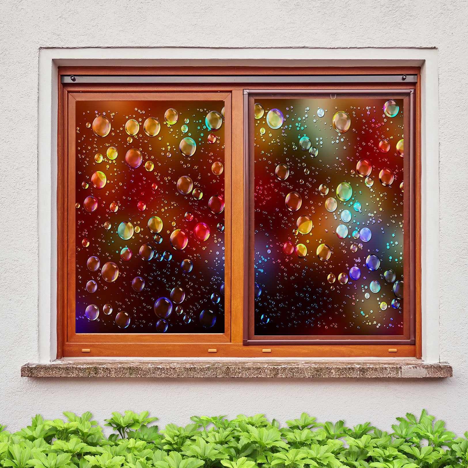 3D Color Bubble 267 Window Film Print Sticker Cling Stained Glass UV Block