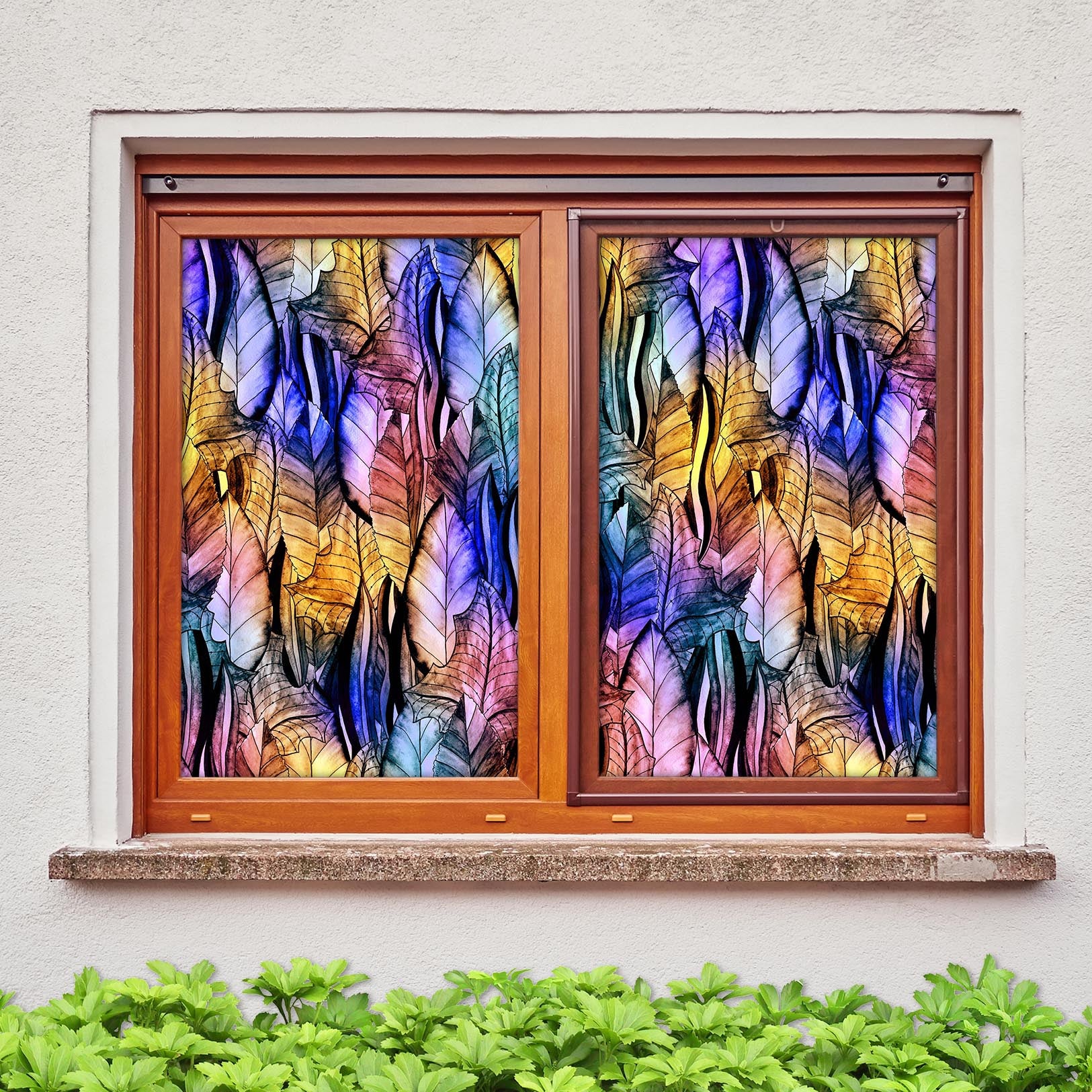 3D Colored Dead Leaves 429 Window Film Print Sticker Cling Stained Glass UV Block