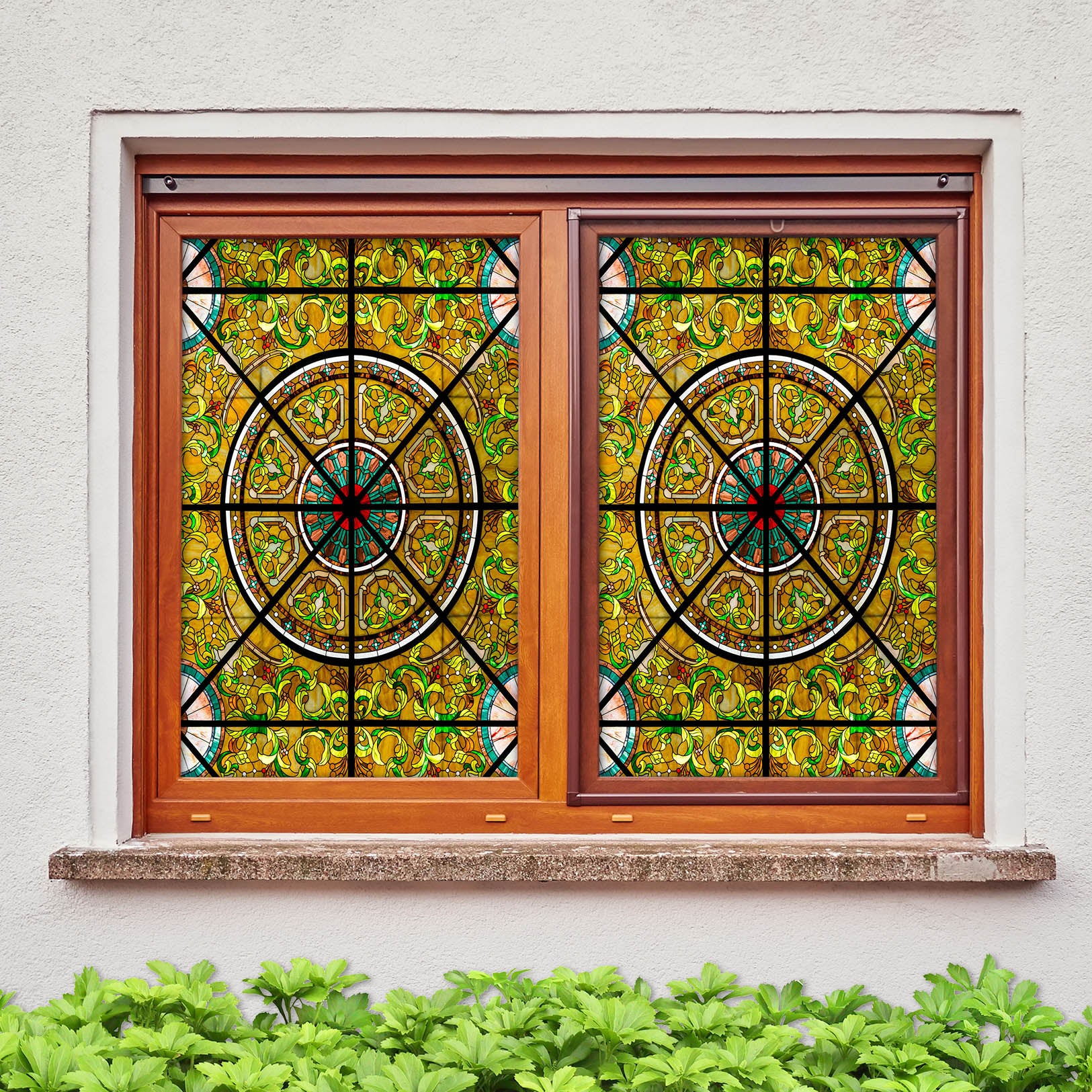 3D Circle Pattern 189 Window Film Print Sticker Cling Stained Glass UV Block