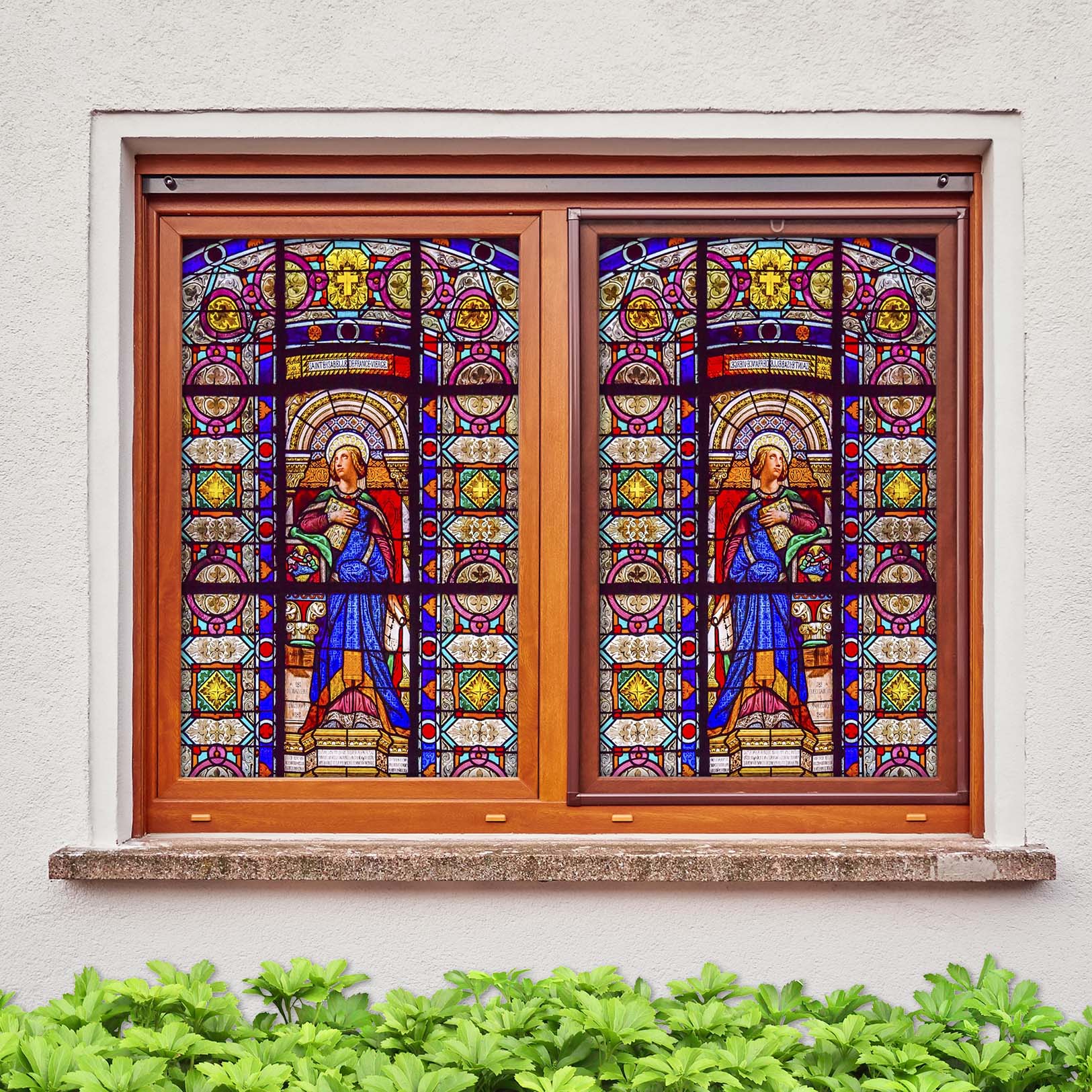 3D Throne Queen 161 Window Film Print Sticker Cling Stained Glass UV Block