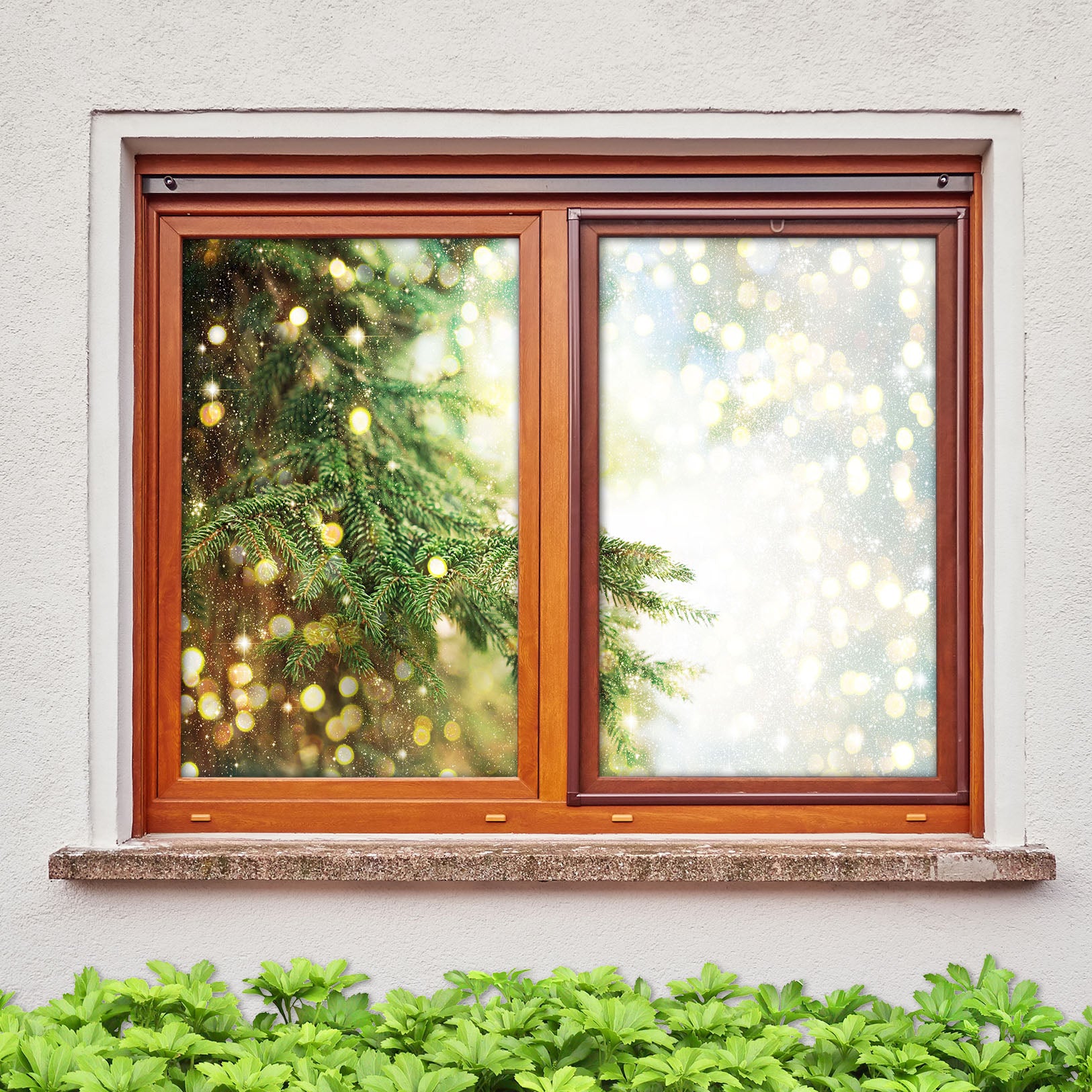 3D Branches 30105 Christmas Window Film Print Sticker Cling Stained Glass Xmas