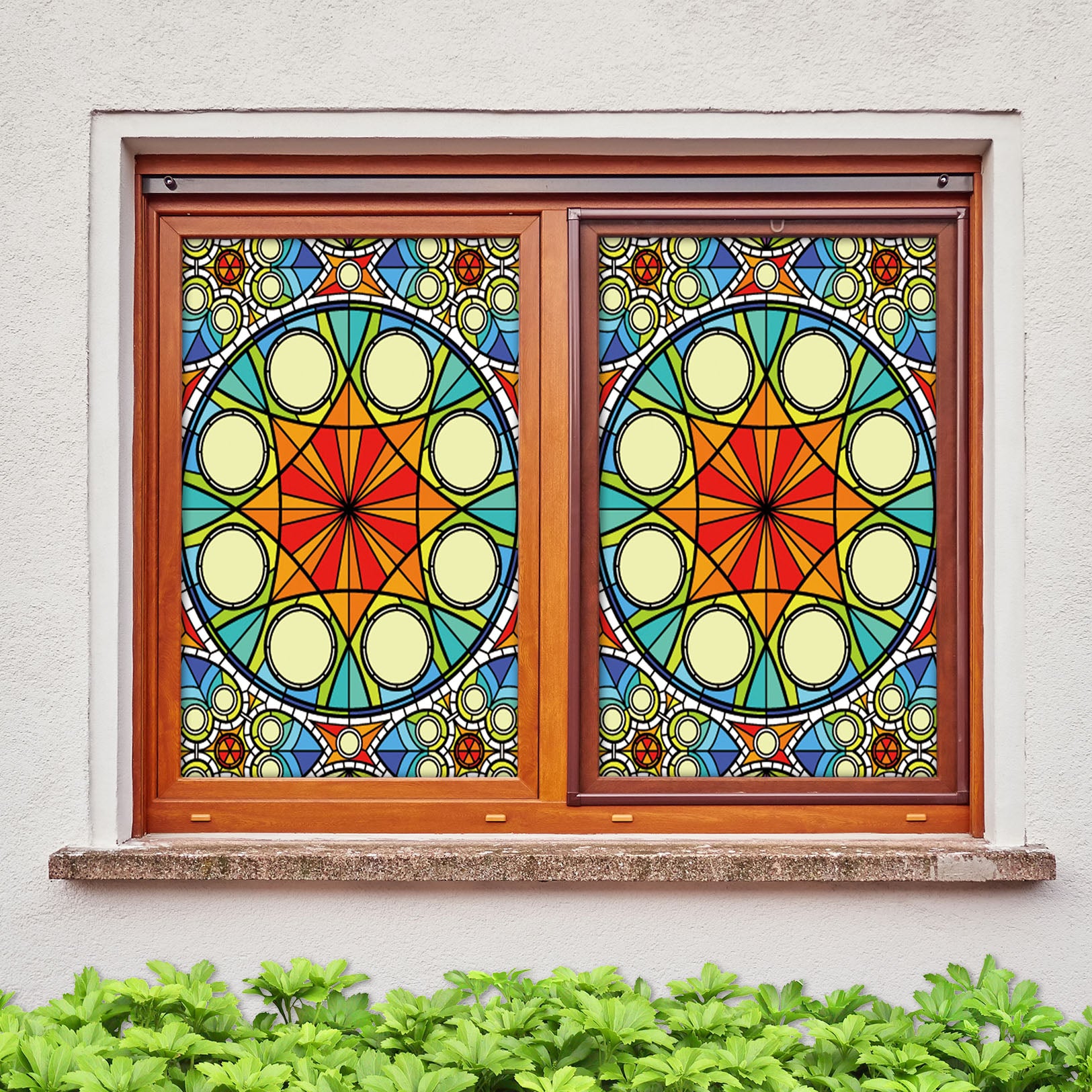 3D Modern Art Round 343 Window Film Print Sticker Cling Stained Glass UV Block