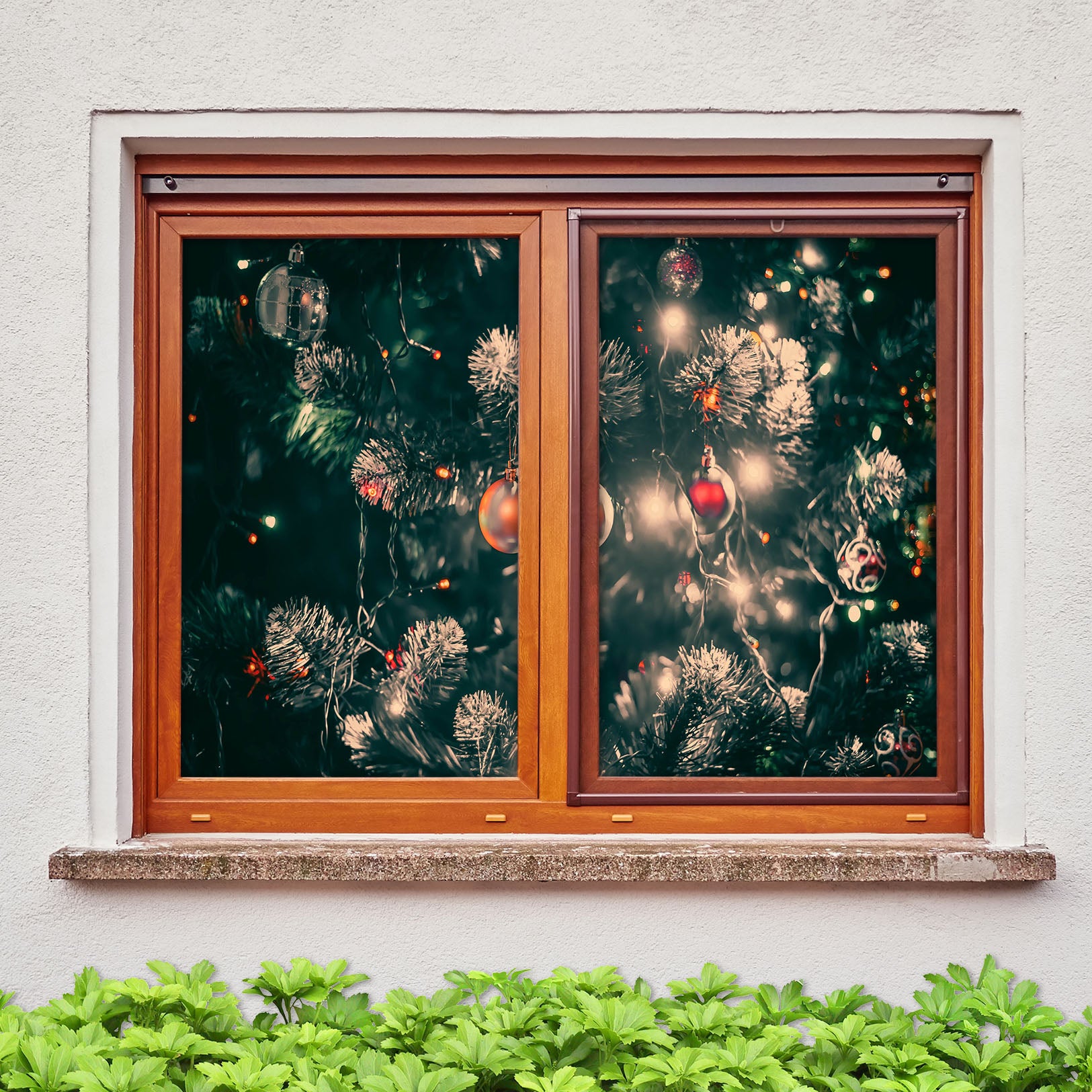 3D Branches 30120 Christmas Window Film Print Sticker Cling Stained Glass Xmas