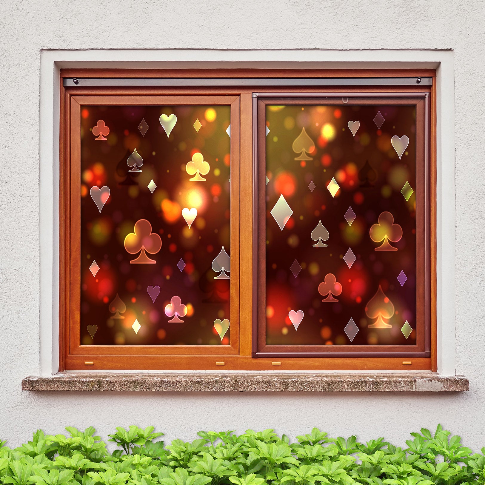 3D Poker Spades 393 Window Film Print Sticker Cling Stained Glass UV Block