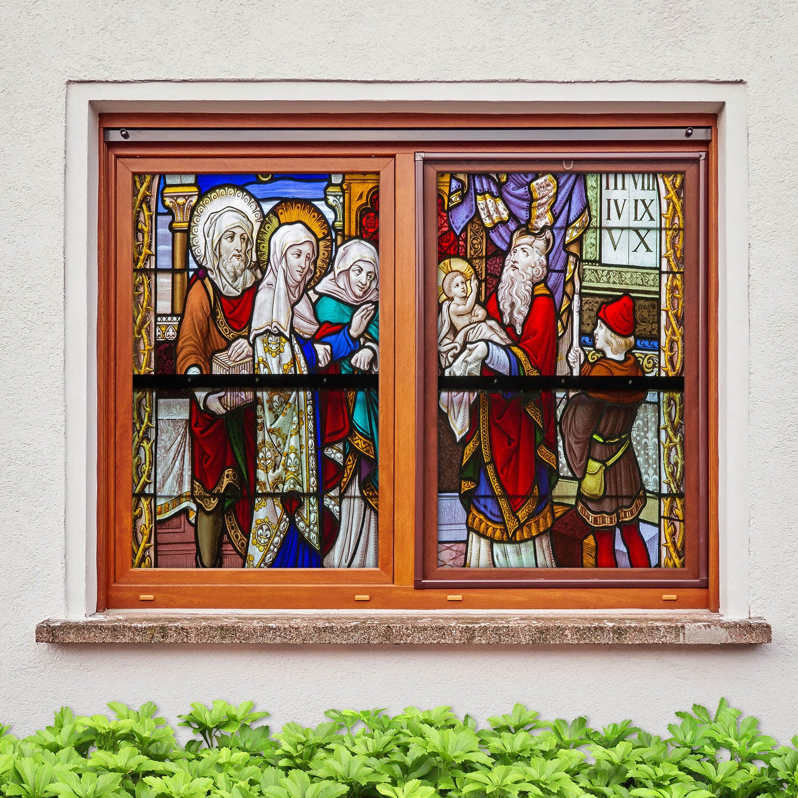 3D Praying Baby 016 Window Film Print Sticker Cling Stained Glass UV Block