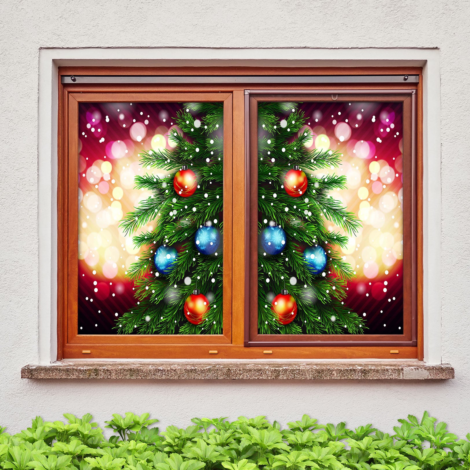  AJ WALLPAPER 3D Christmas Bow Decoration 0046 Christmas Window  Film Print Sticker Cling Stained Glass Xmas US Lv (Vinyl (No Glue &  Removable), 146x208cm 【58x82】) : Tools & Home Improvement