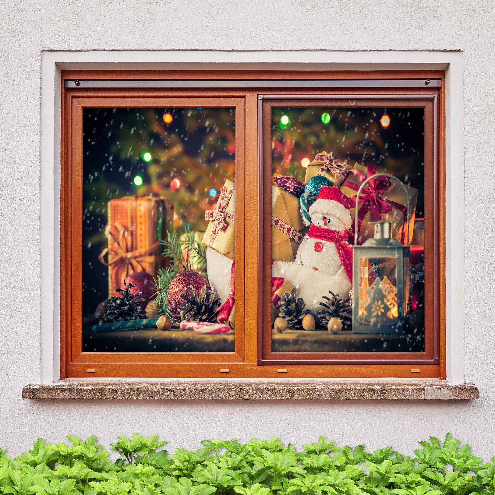 3D Snowman Gift 30029 Christmas Window Film Print Sticker Cling Stained Glass Xmas