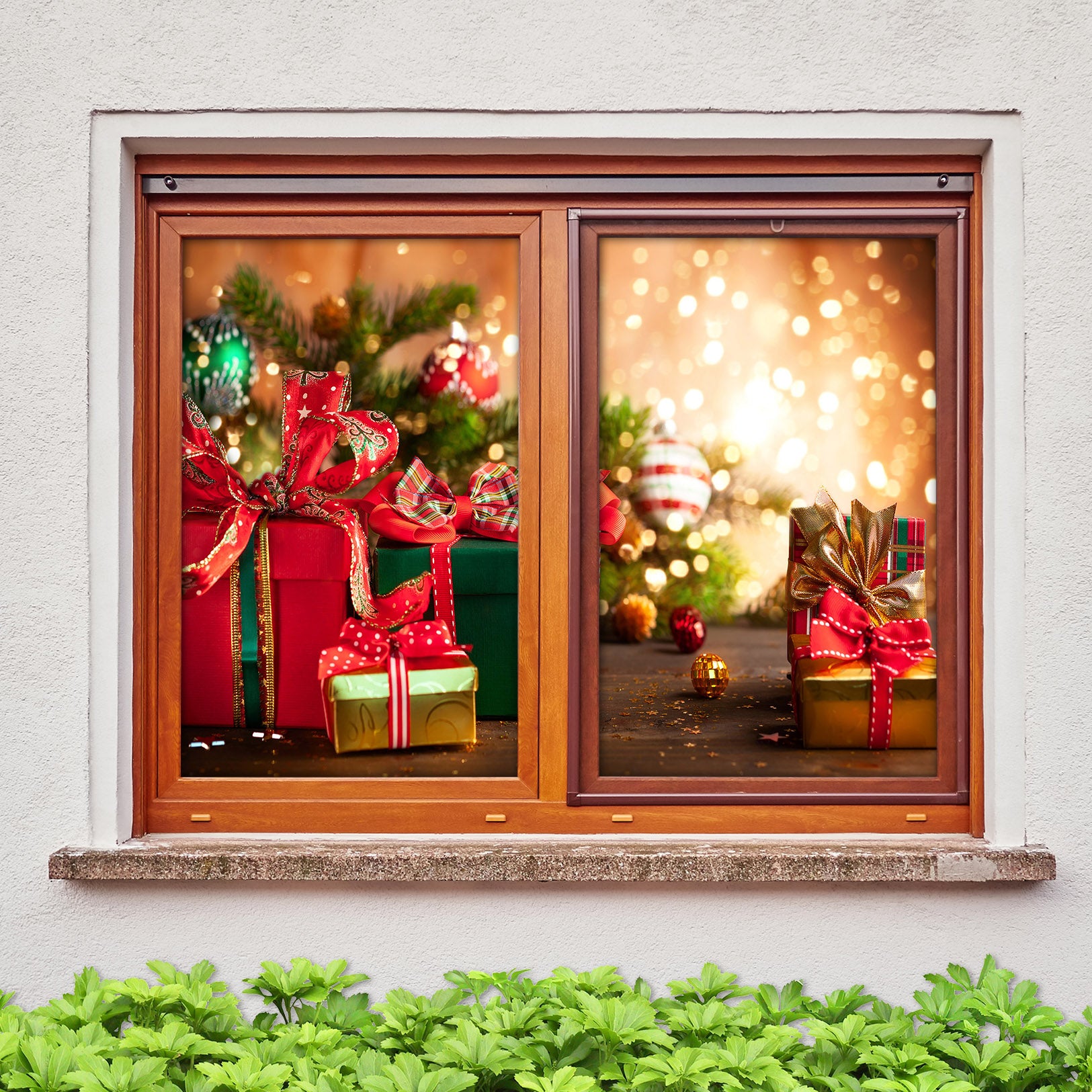 3D Gift 30084 Christmas Window Film Print Sticker Cling Stained Glass Xmas