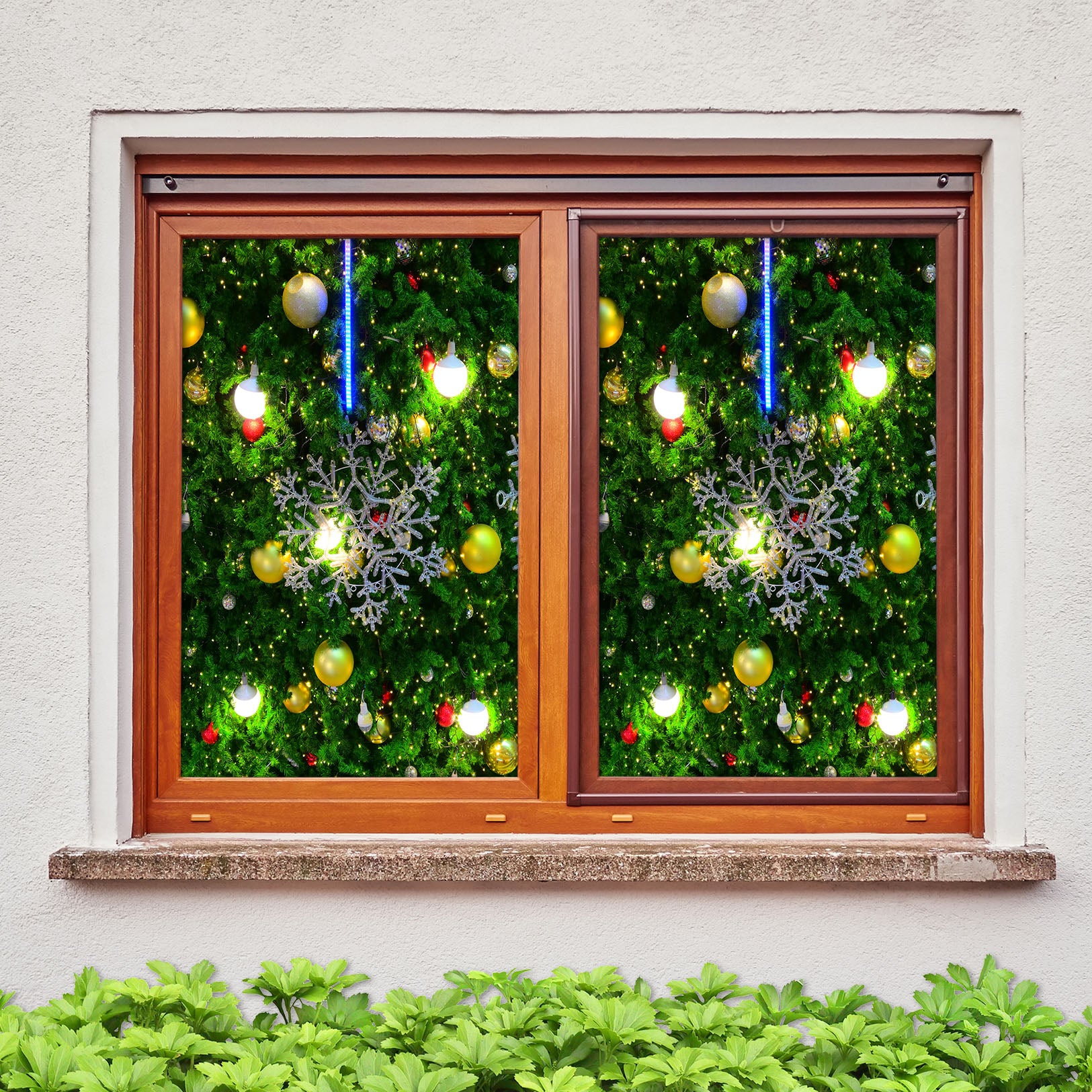 3D Ball Pendant Snowflake 31083 Christmas Window Film Print Sticker Cling Stained Glass Xmas