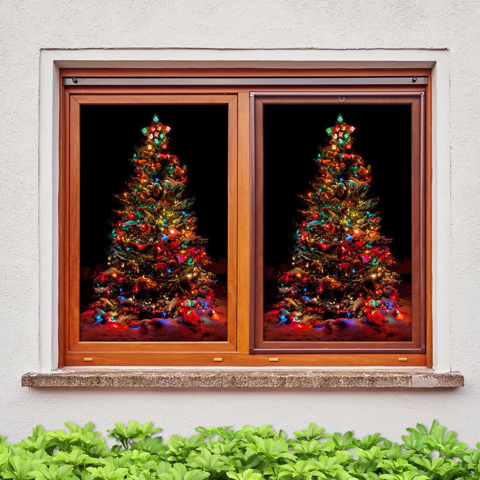 3D Christmas Tree 31019 Christmas Window Film Print Sticker Cling Stained Glass Xmas