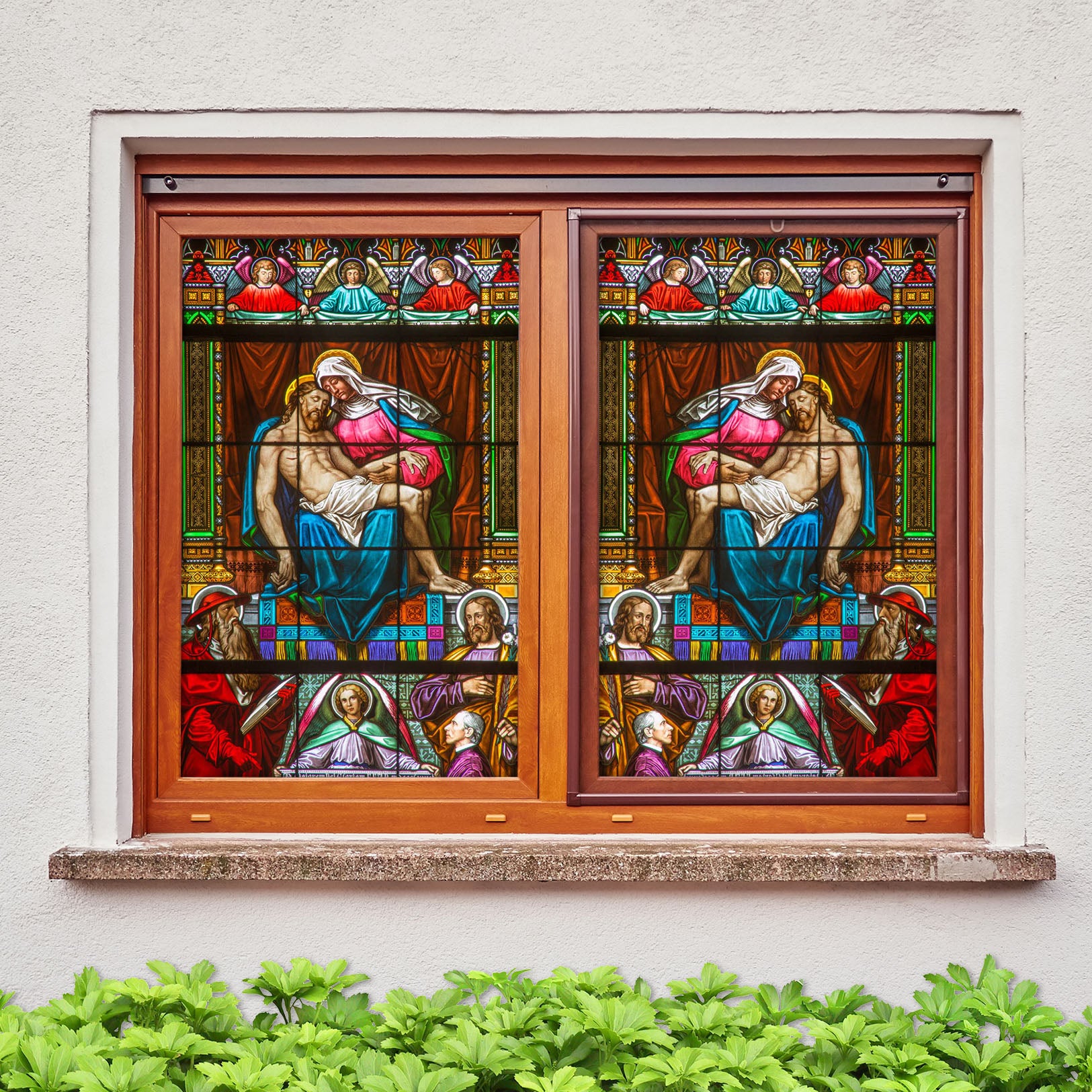 3D Prayer Ceremony 136 Window Film Print Sticker Cling Stained Glass UV Block