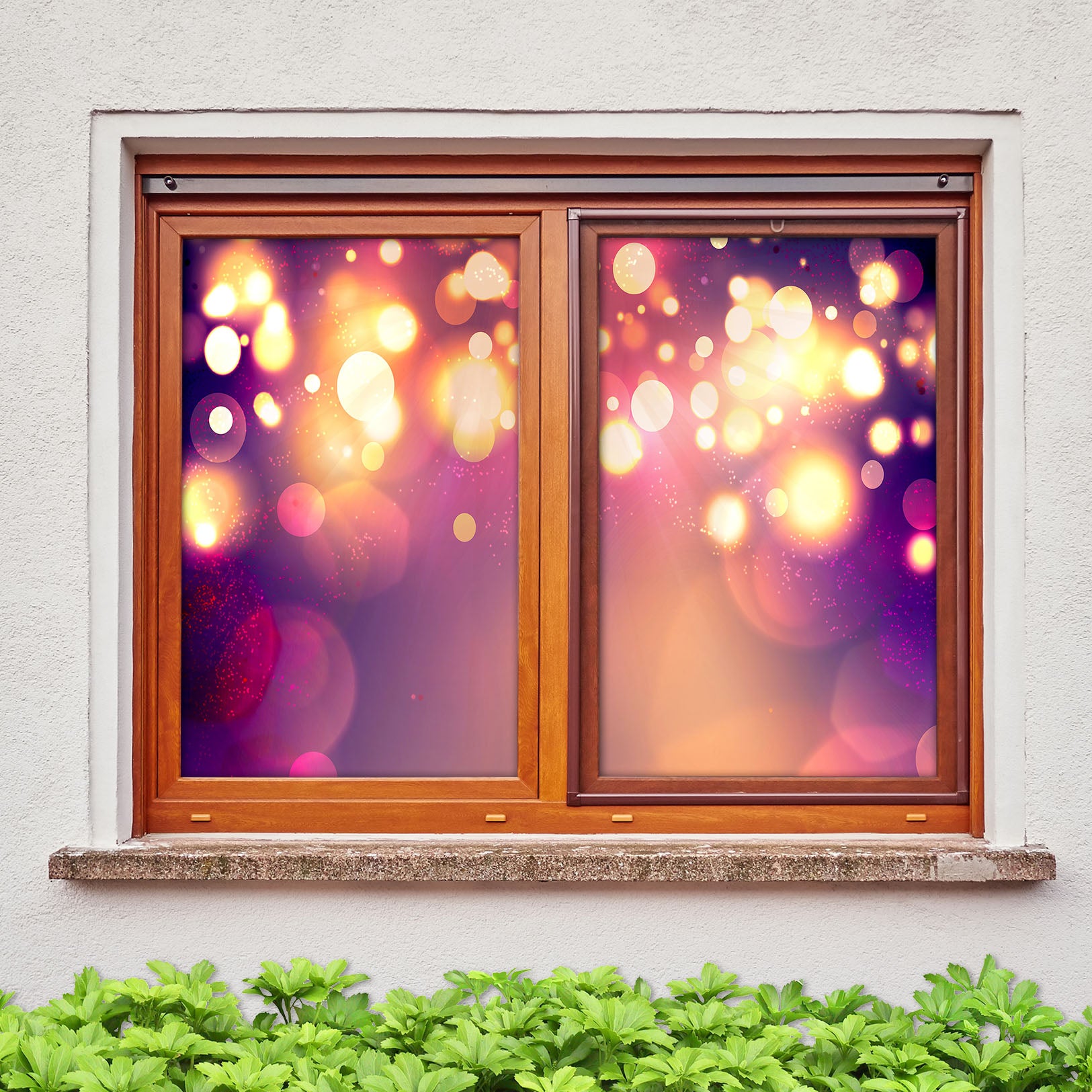 3D Purple Glow 303 Window Film Print Sticker Cling Stained Glass UV Block