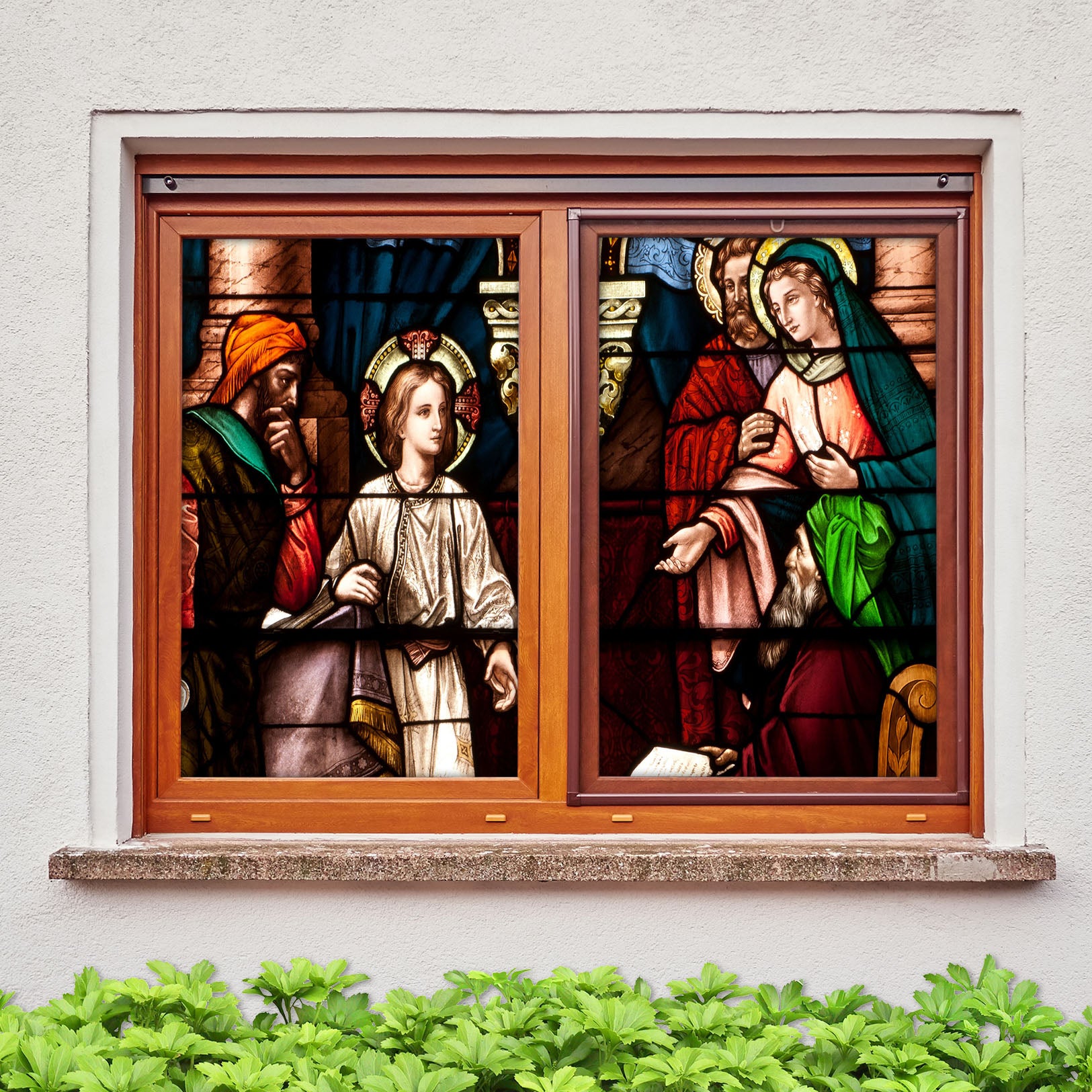 3D Noble Girl 128 Window Film Print Sticker Cling Stained Glass UV Block