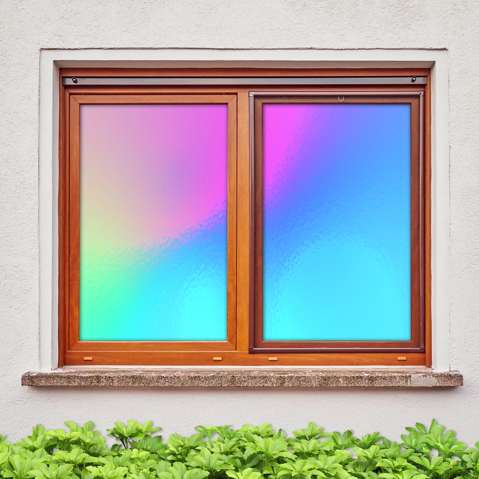 3D Blue Gradient 214 Window Film Print Sticker Cling Stained Glass UV Block