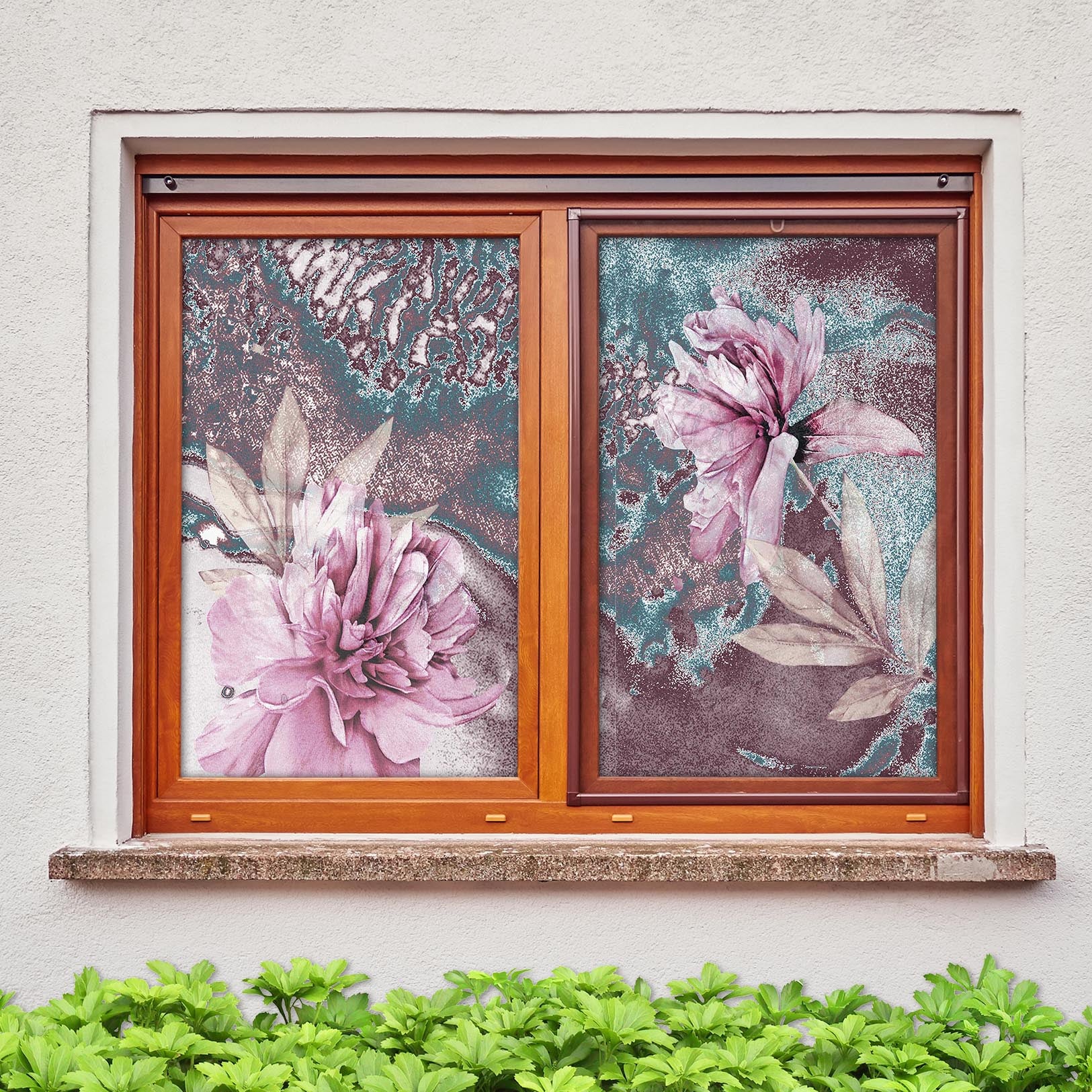 3D Pink Peony 427 Window Film Print Sticker Cling Stained Glass UV Block