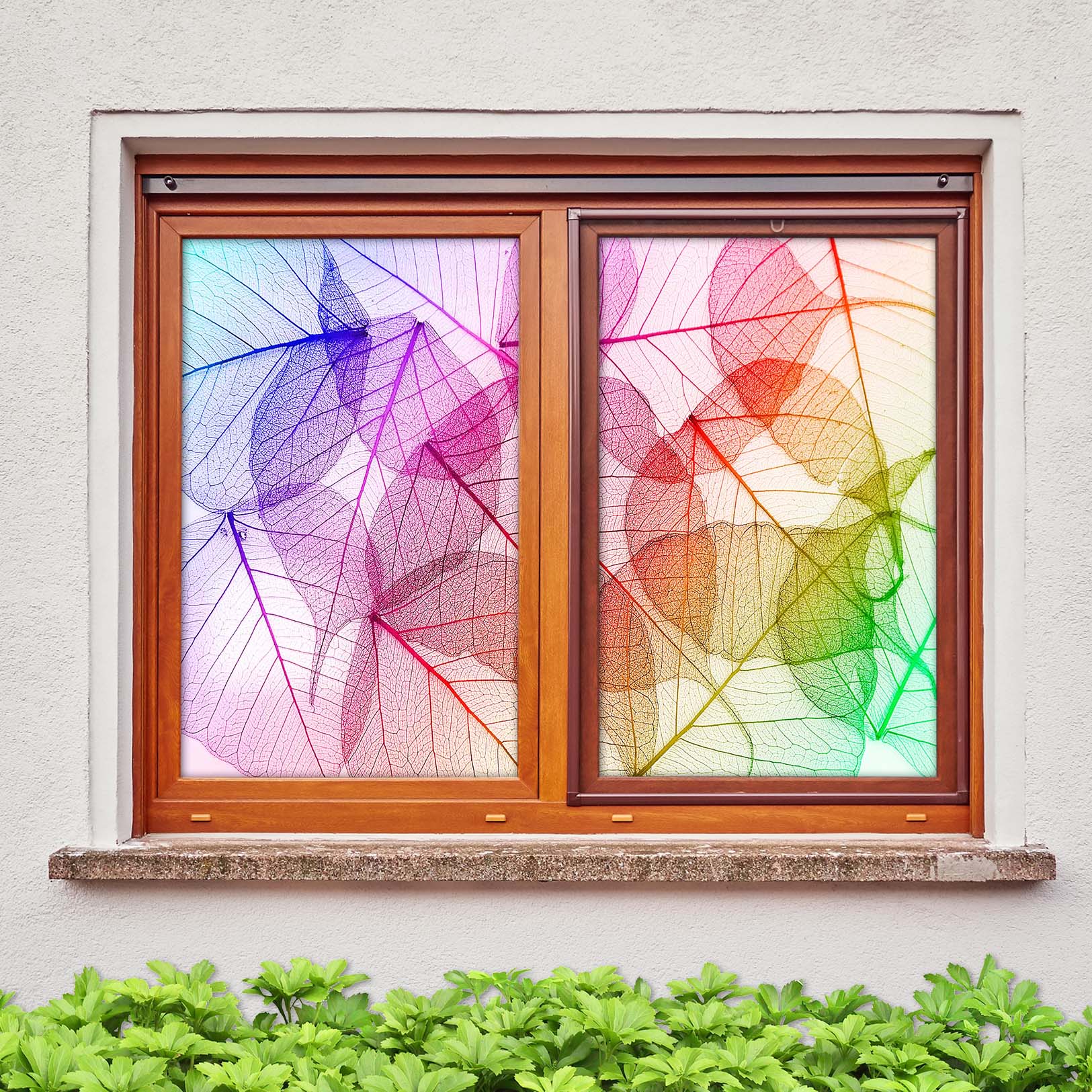 3D Leaf Texture 314 Window Film Print Sticker Cling Stained Glass UV Block