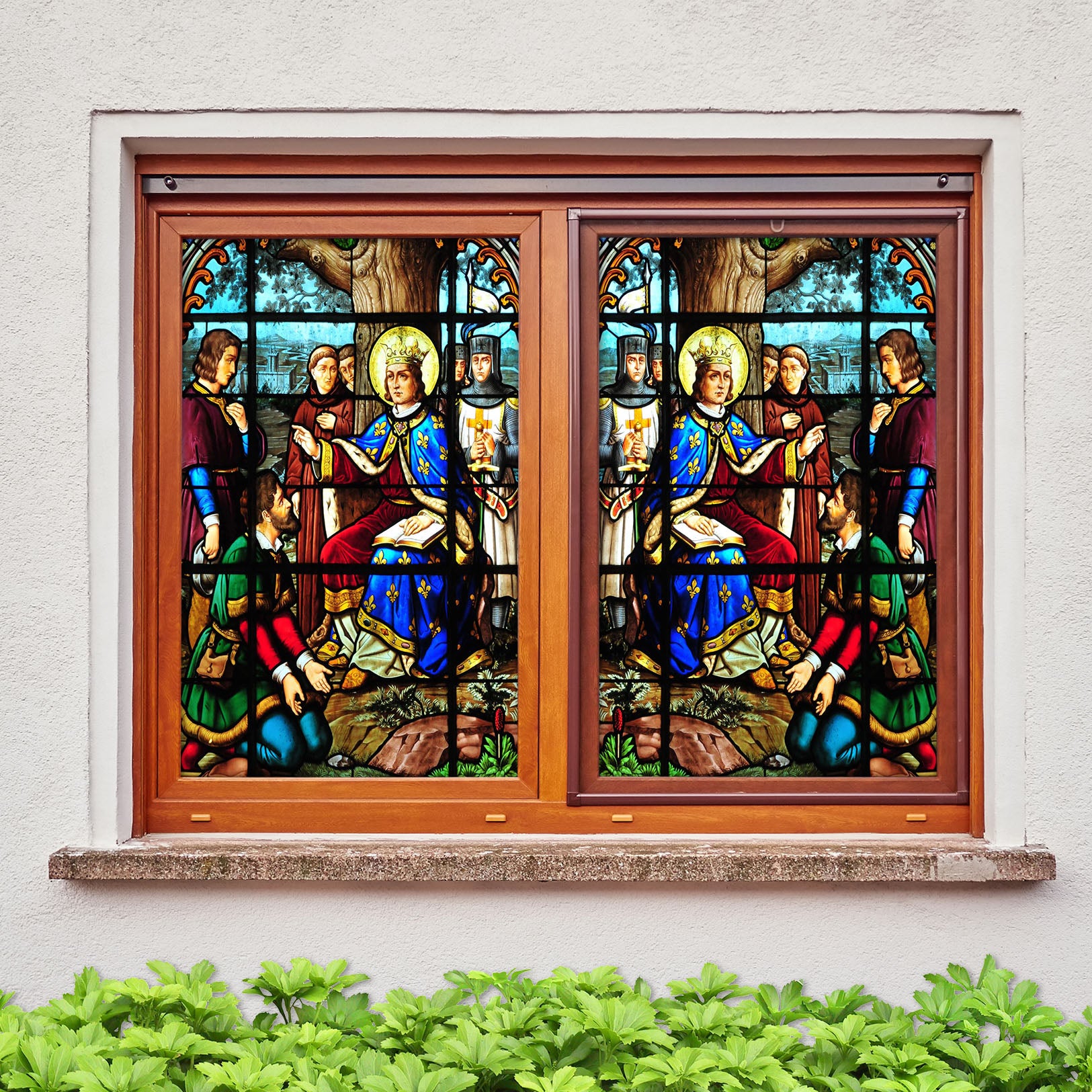 3D Crown Of Nobility 219 Window Film Print Sticker Cling Stained Glass UV Block