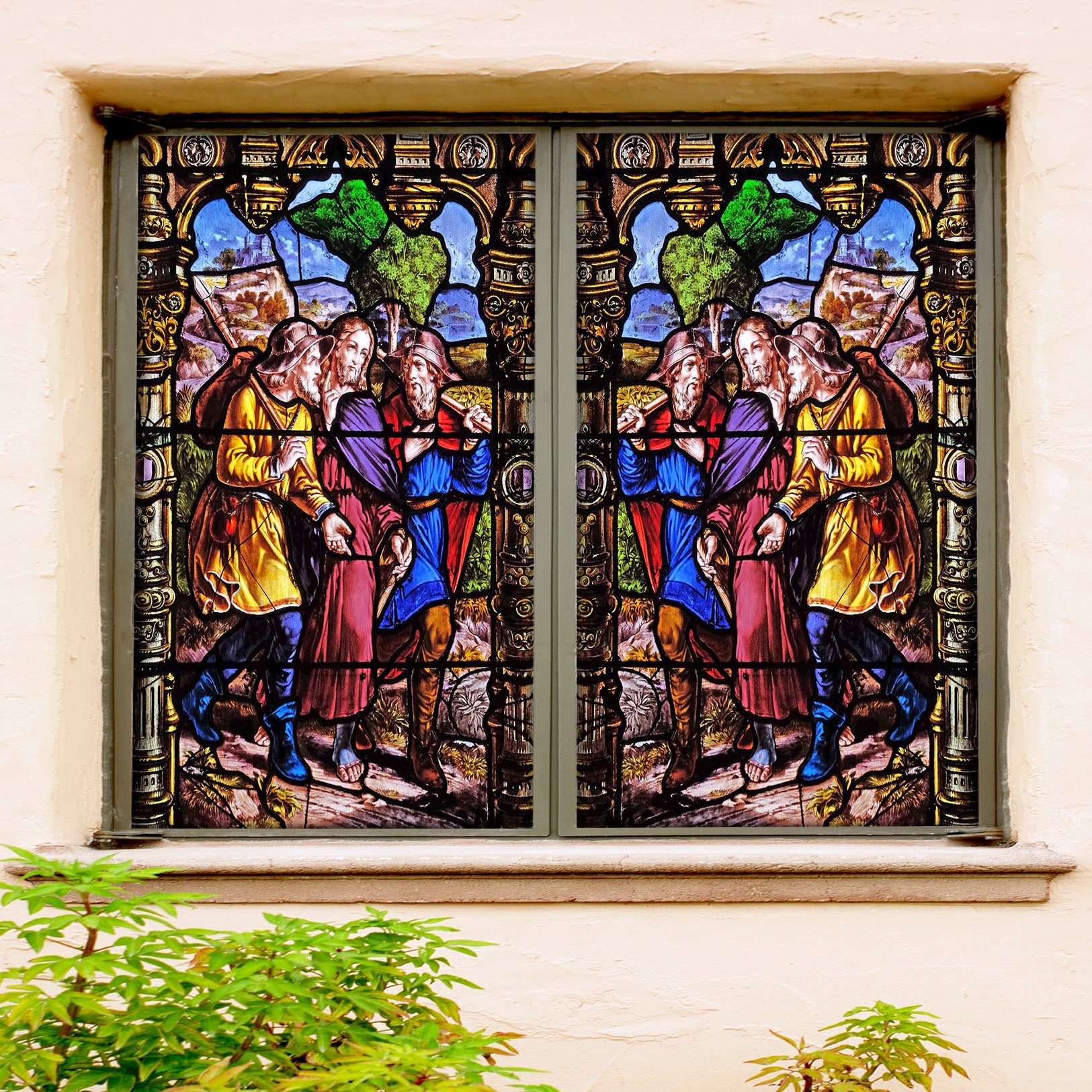 3D Country Man 222 Window Film Print Sticker Cling Stained Glass UV Block