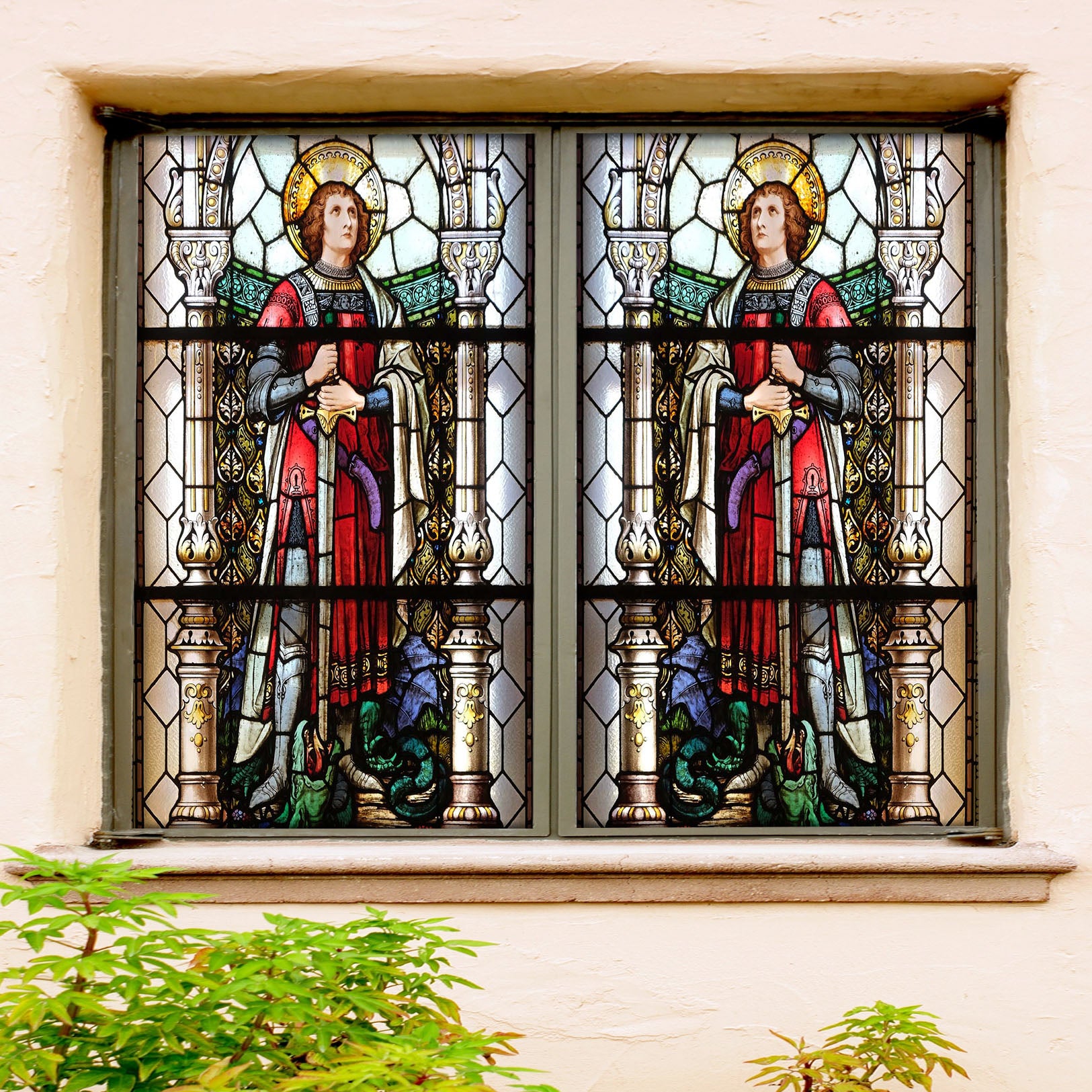 3D Priesthood 075 Window Film Print Sticker Cling Stained Glass UV Block