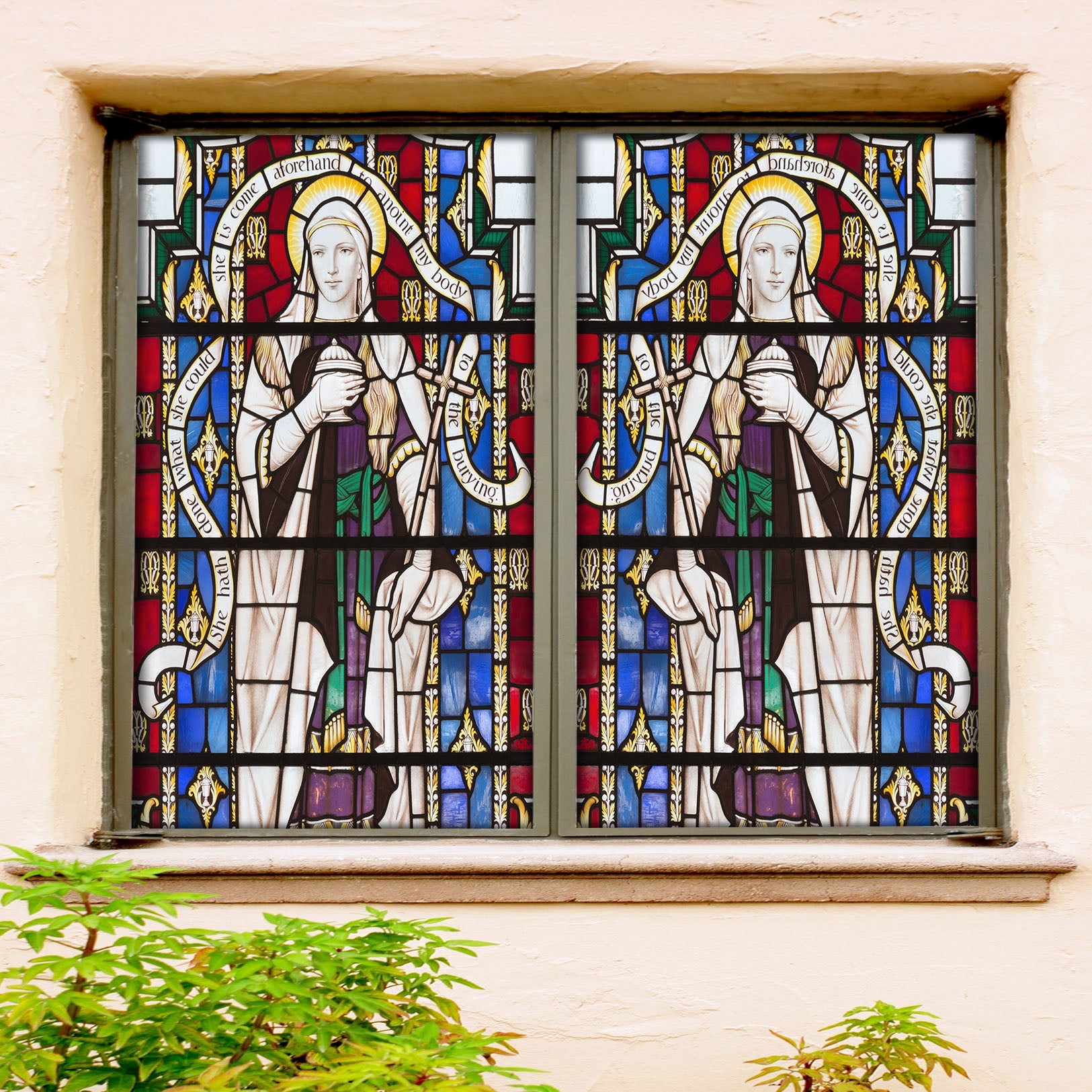 3D White Bottle 193 Window Film Print Sticker Cling Stained Glass UV Block