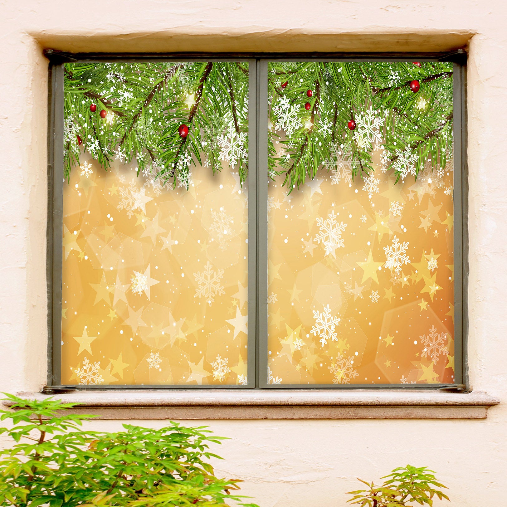 3D Branch Snowflake 30139 Christmas Window Film Print Sticker Cling Stained Glass Xmas