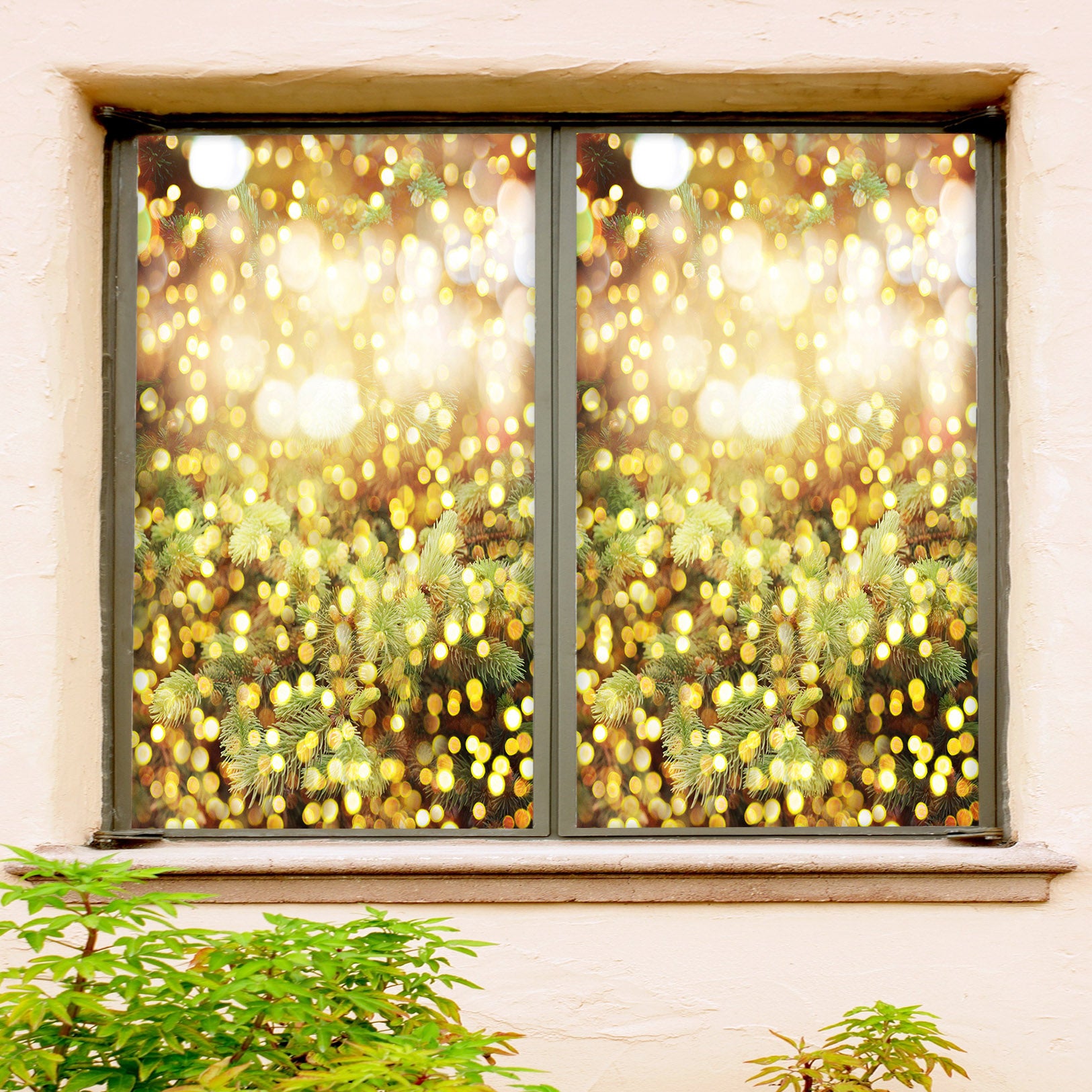 3D Light Shadow 30021 Christmas Window Film Print Sticker Cling Stained Glass Xmas