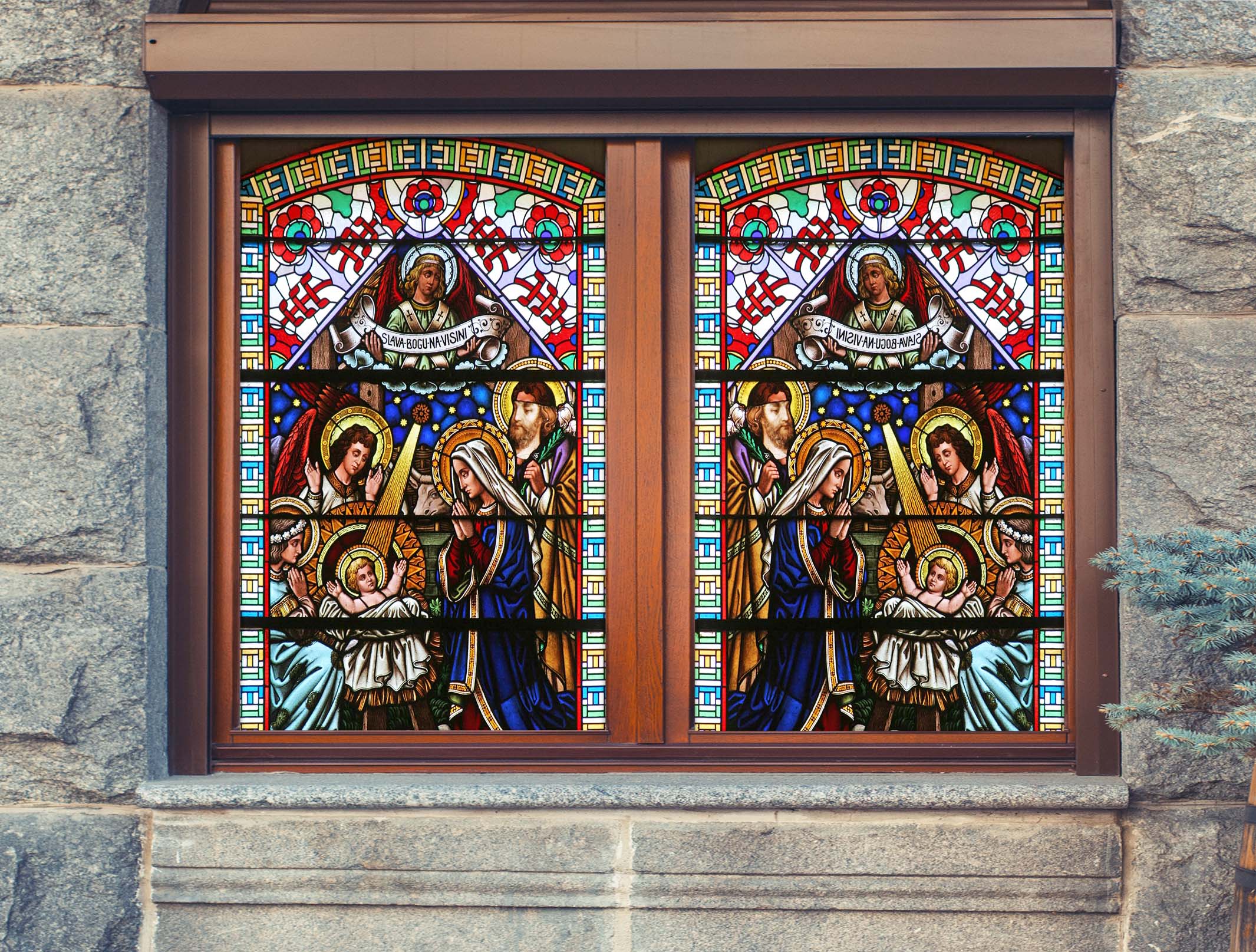 3D Ritual Baby 107 Window Film Print Sticker Cling Stained Glass UV Block