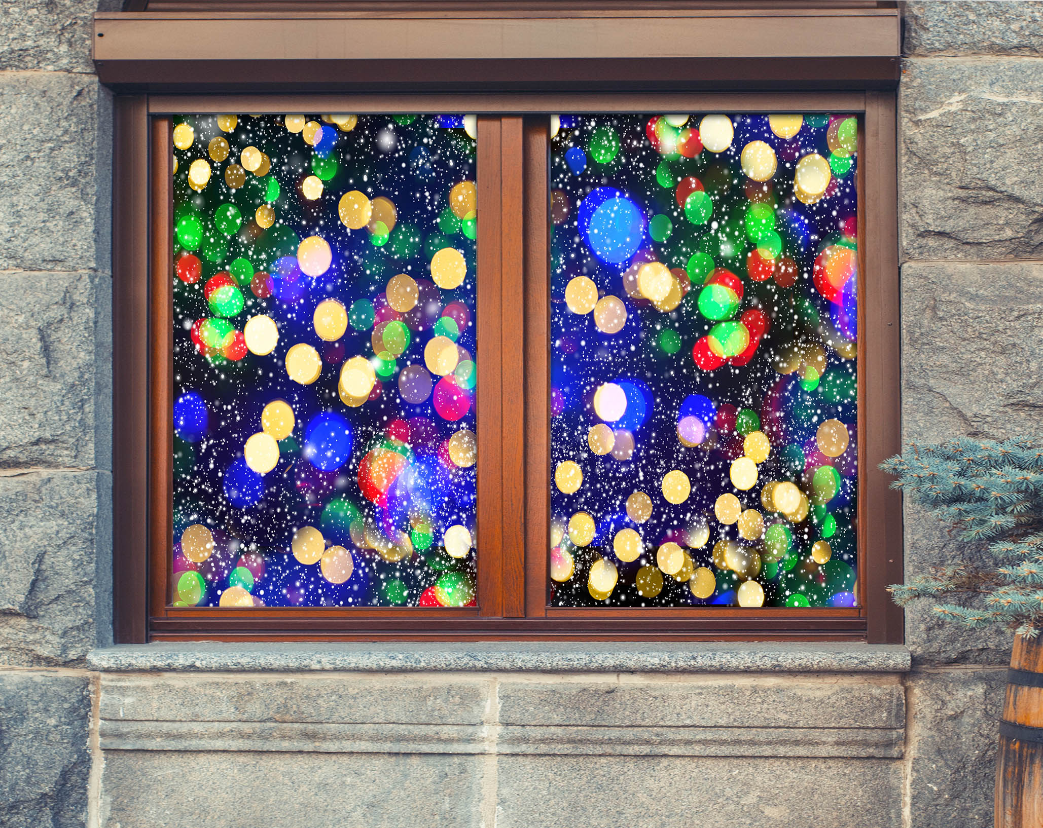 3D Colored Light 304 Window Film Print Sticker Cling Stained Glass UV Block