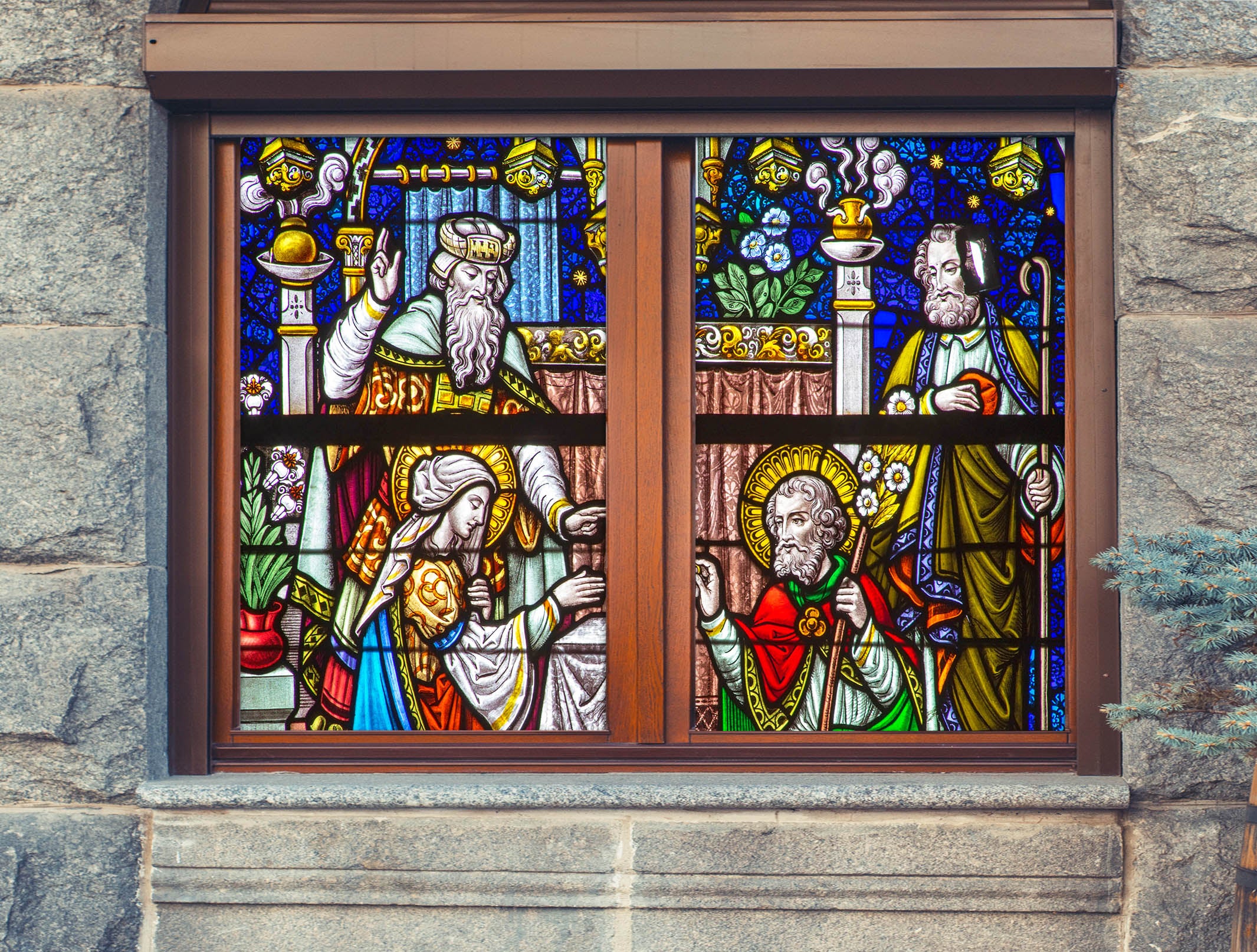 3D Royal Family 017 Window Film Print Sticker Cling Stained Glass UV Block