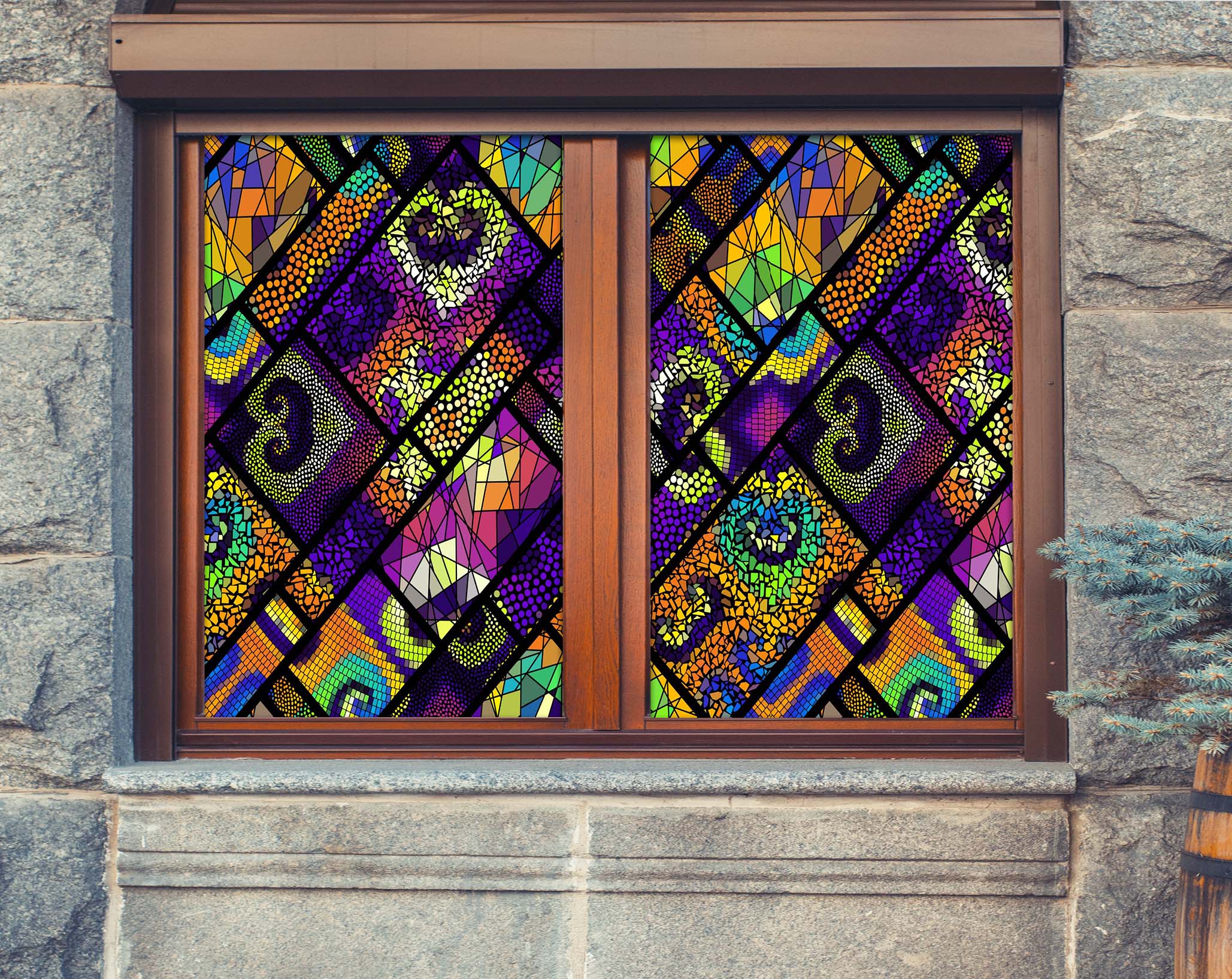 3D Love Graphics 405 Window Film Print Sticker Cling Stained Glass UV Block