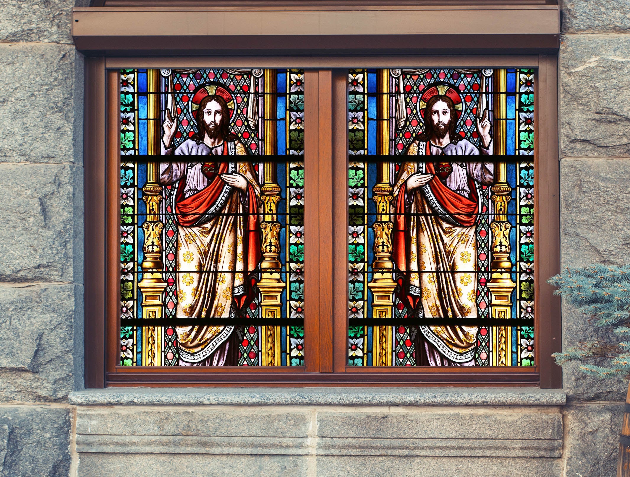 3D Throne Prince 025 Window Film Print Sticker Cling Stained Glass UV Block