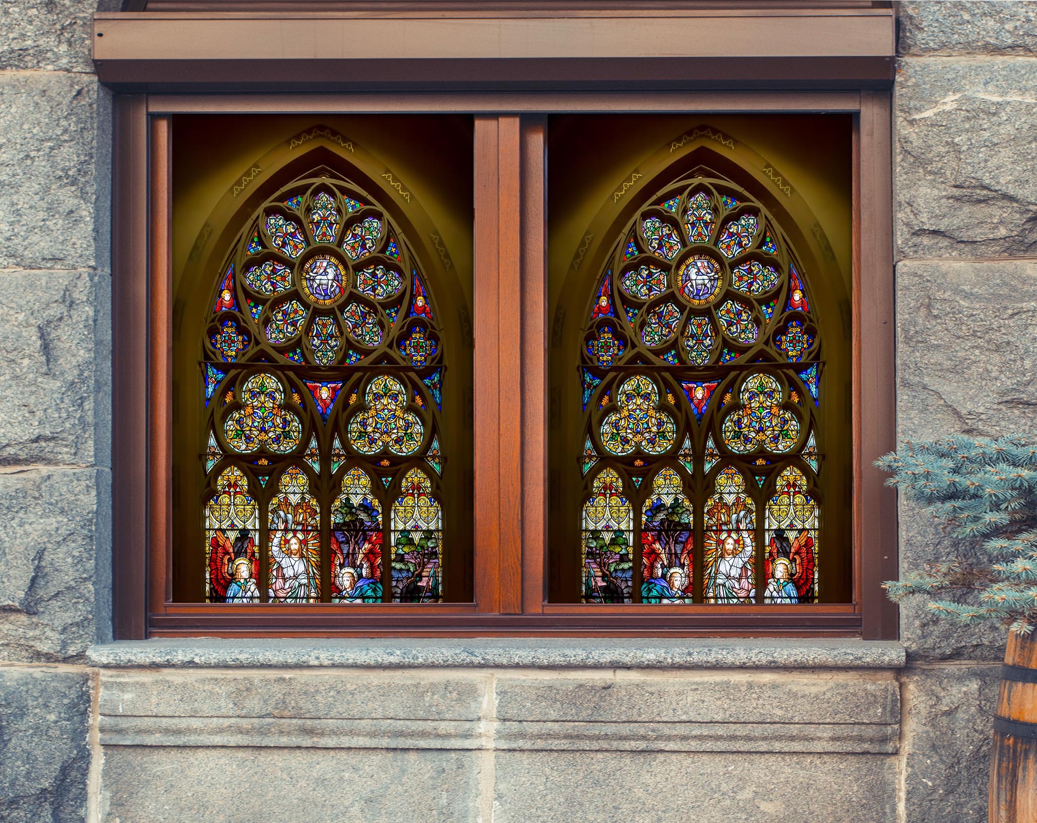 3D Angel Believer 311 Window Film Print Sticker Cling Stained Glass UV Block