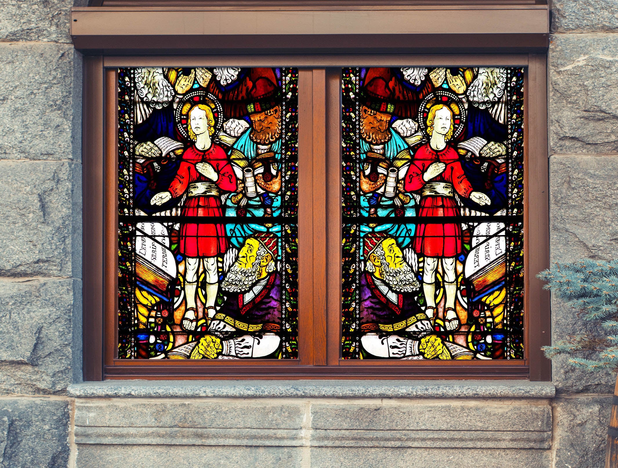 3D Prince Bible 156 Window Film Print Sticker Cling Stained Glass UV Block