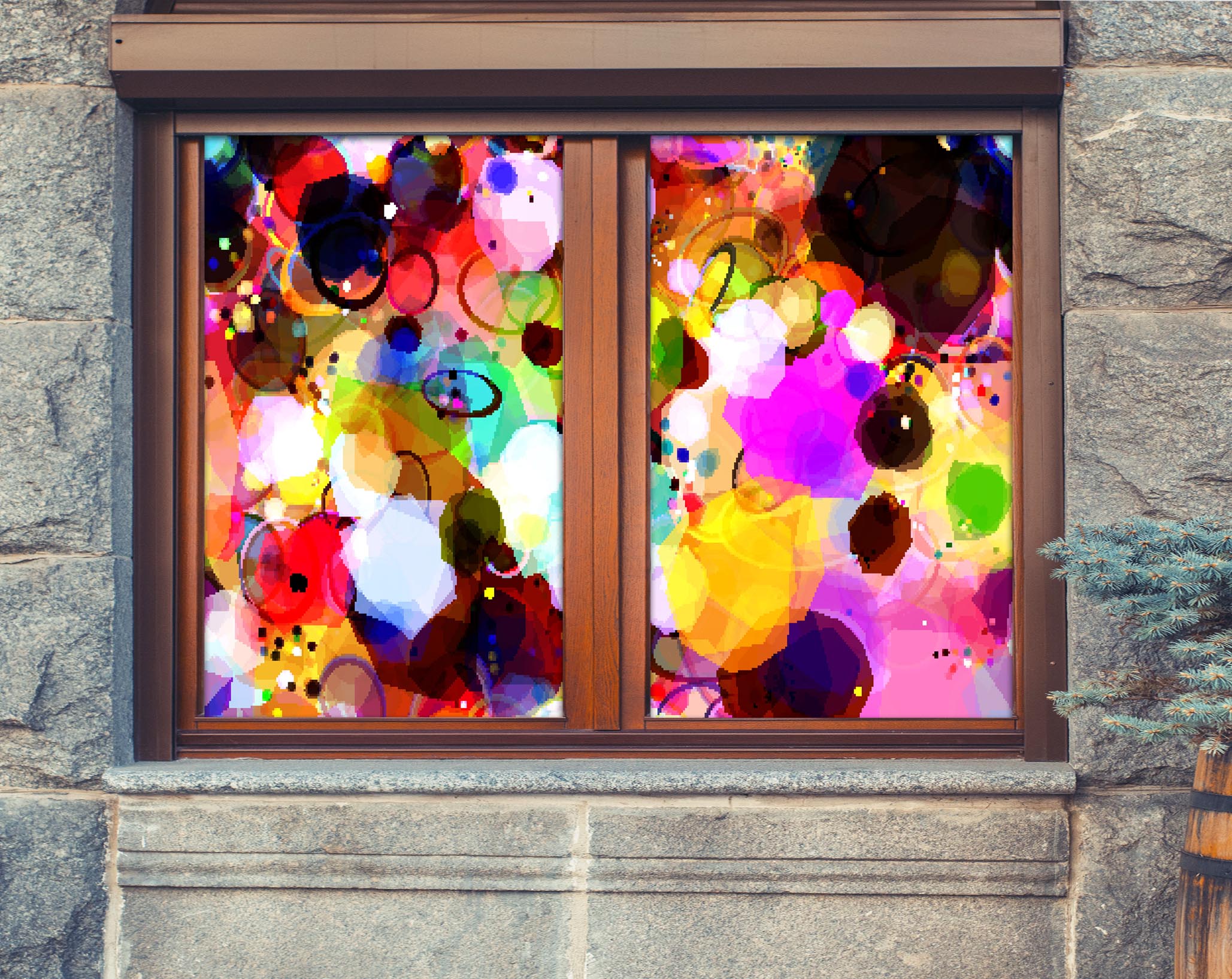 3D Gorgeous Graffiti 411 Window Film Print Sticker Cling Stained Glass UV Block