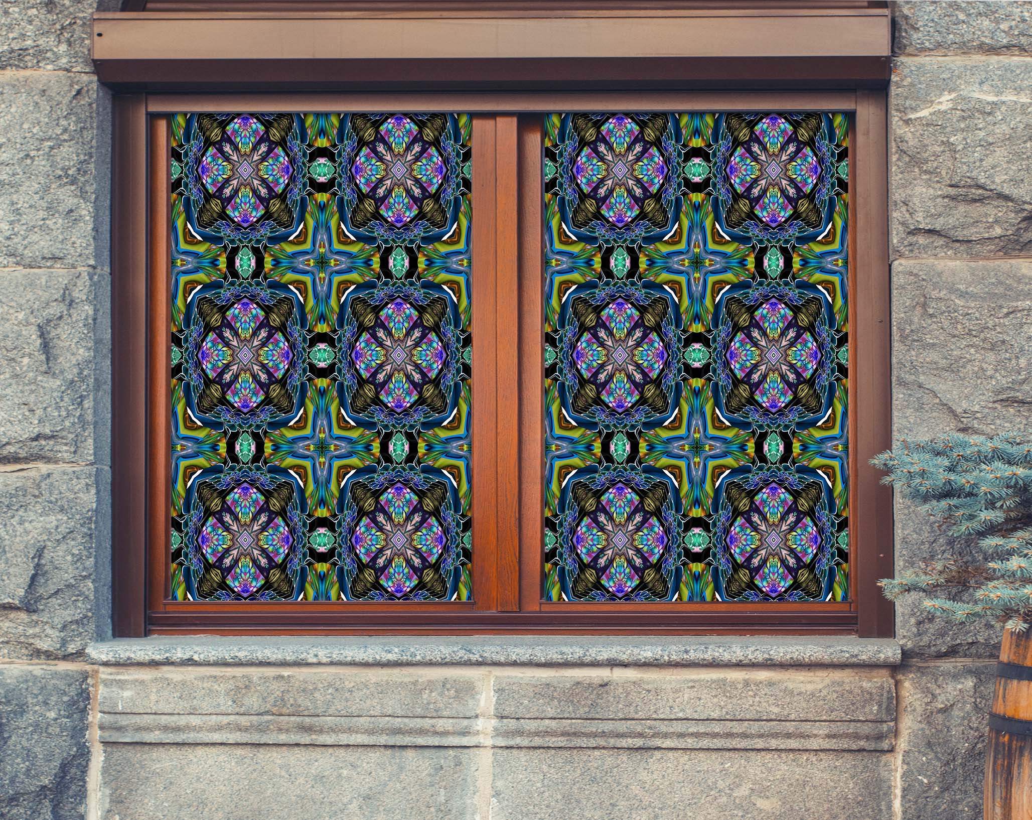 3D Modern Art Flower 342 Window Film Print Sticker Cling Stained Glass UV Block