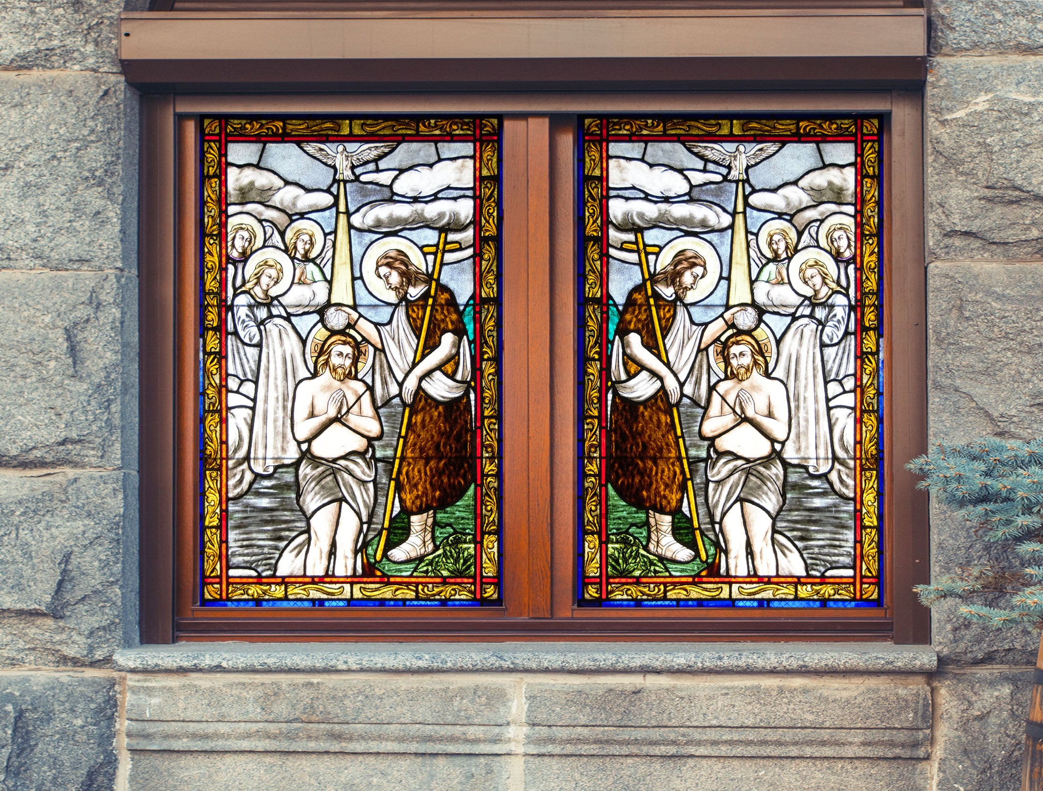 3D Christian Believers 242 Window Film Print Sticker Cling Stained Glass UV Block