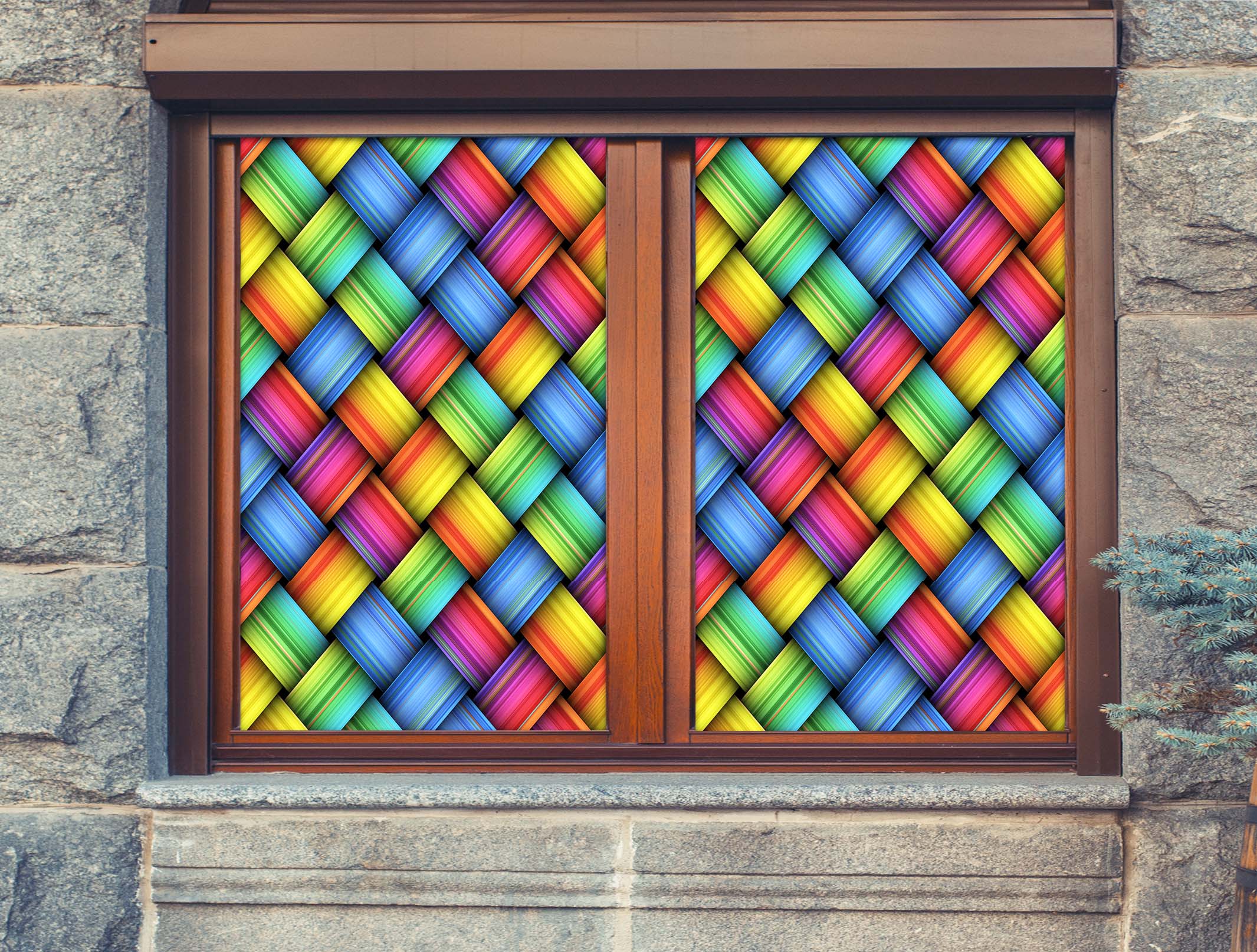 3D Color Folding 087 Window Film Print Sticker Cling Stained Glass UV Block