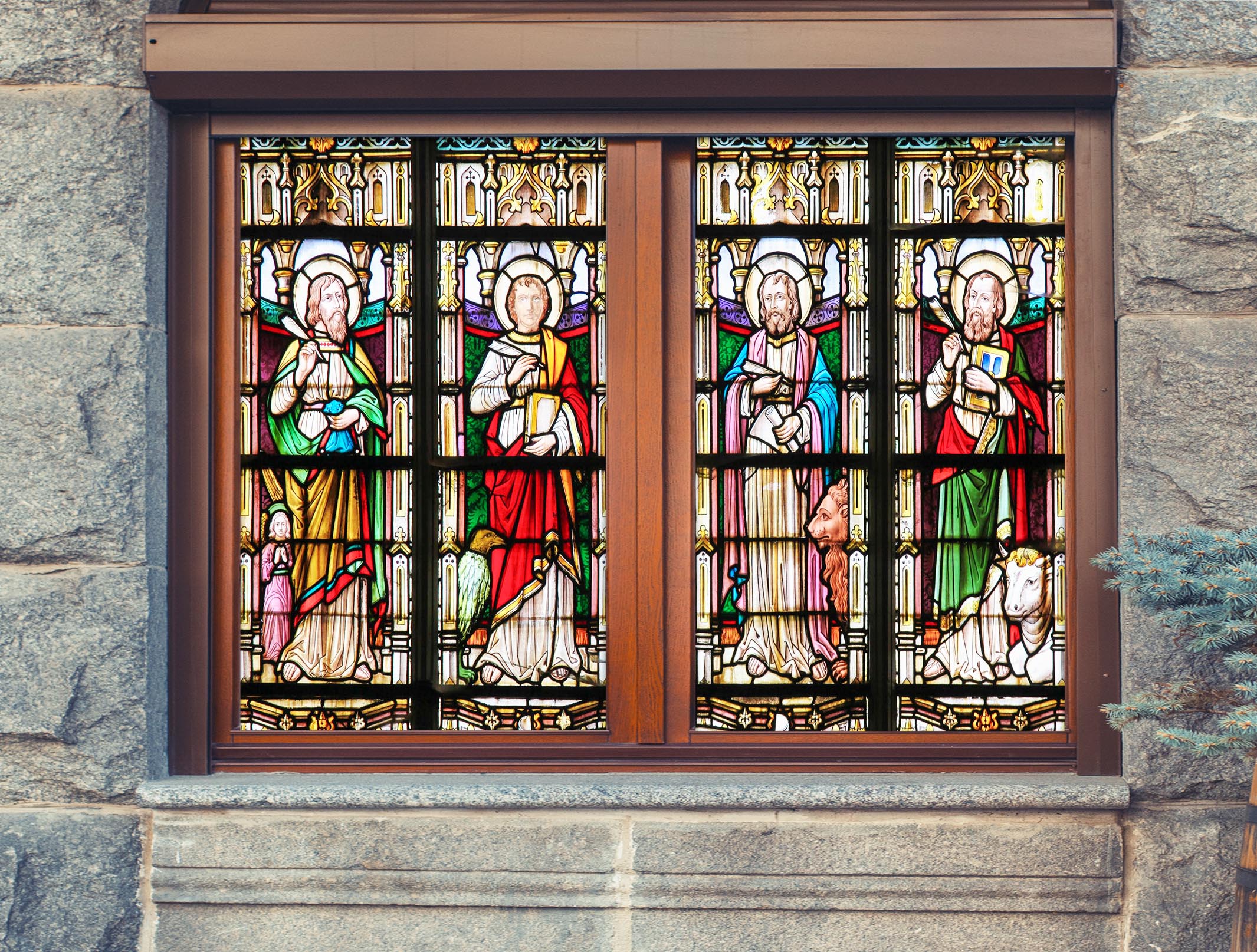 3D Religious Book 143 Window Film Print Sticker Cling Stained Glass UV Block